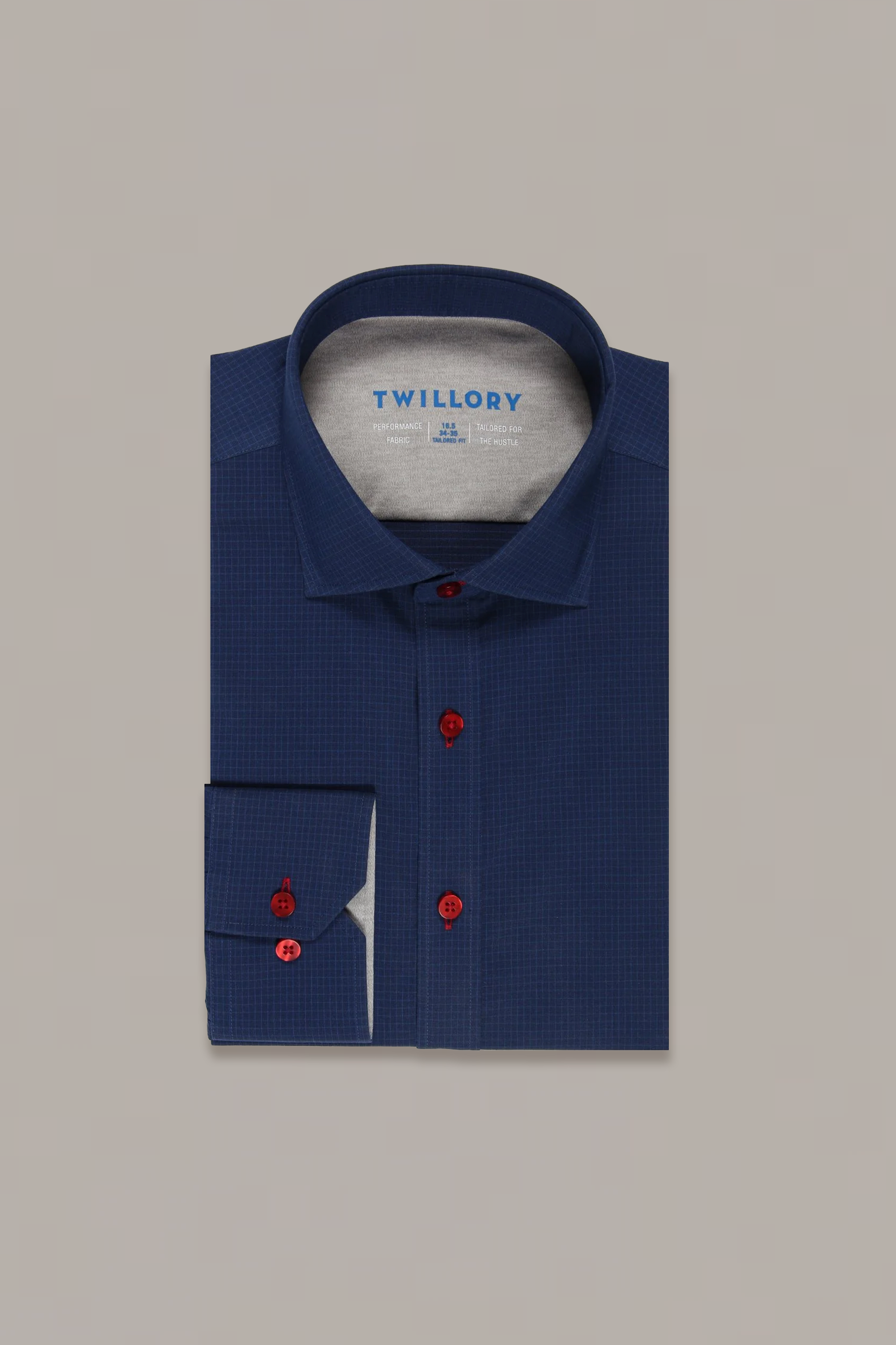 Leader Windowpane // Navy Red Contrast