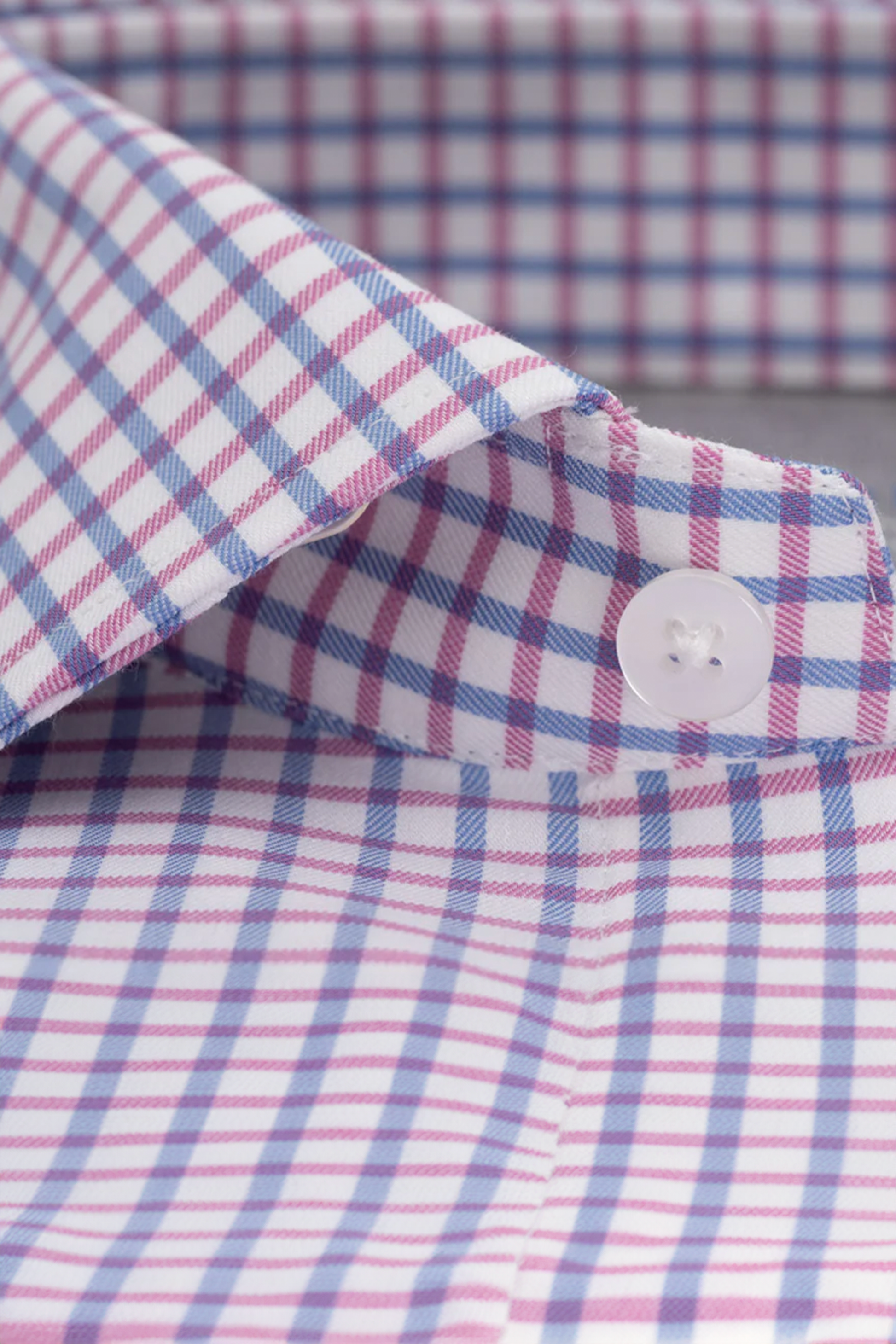 Men's Pink & Blue Grid Dress Shirt (Performance Stretch Long Sleeve) Twillory Men's Pink & Blue Grid Dress Shirt (Performance Stretch Long Sleeve) Twillory