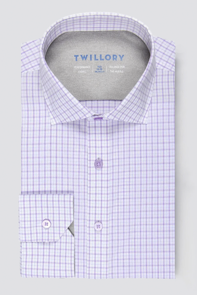 Twillory Performance Tailored Slim Fit Button Down Dress Shirt for Men