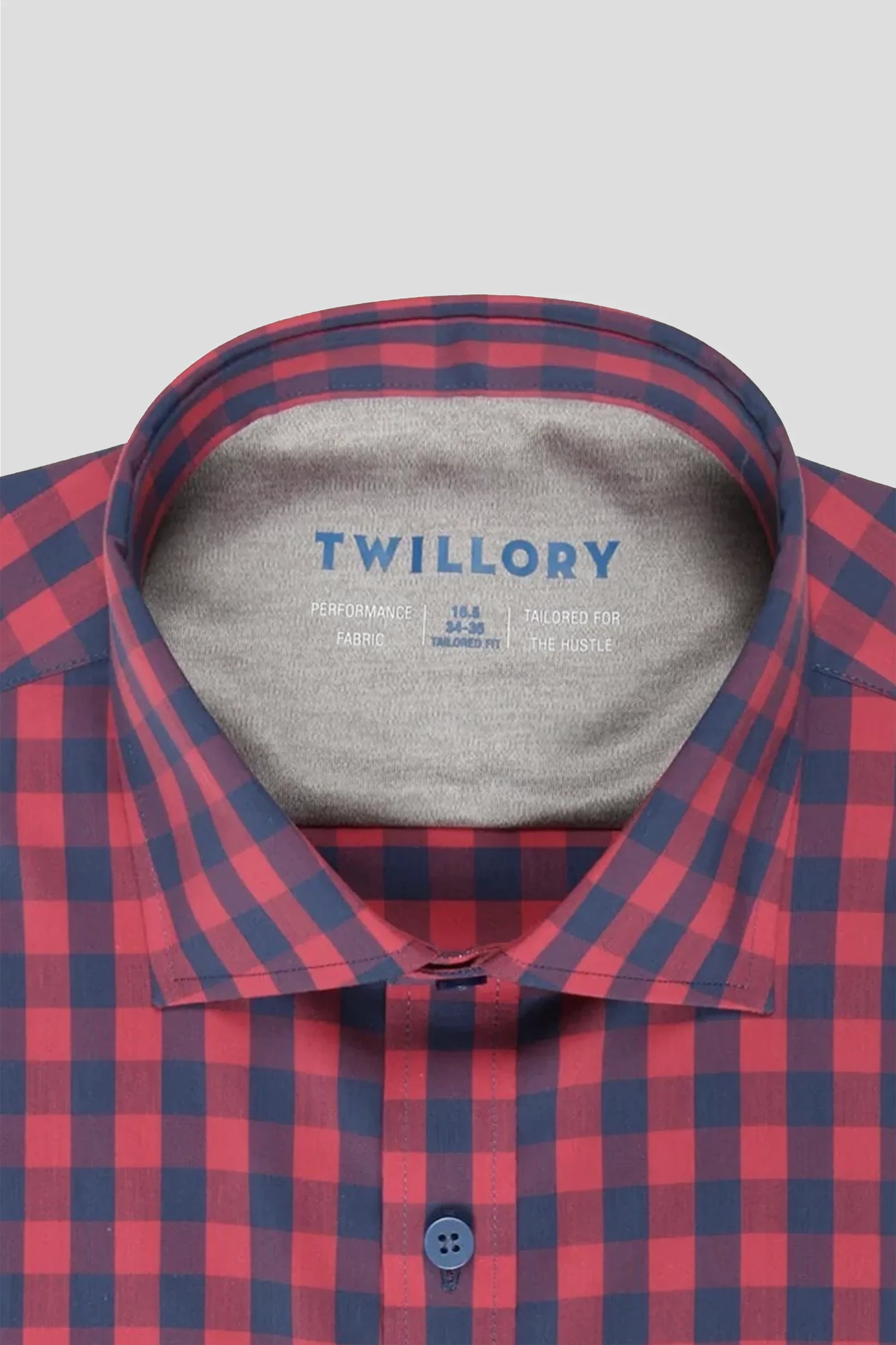 Men's Performance Red & Blue Gingham Dress Shirt (Checkered Button Down) Twillory Men's Performance Red & Blue Gingham Dress Shirt (Checkered Button Down) Twillory