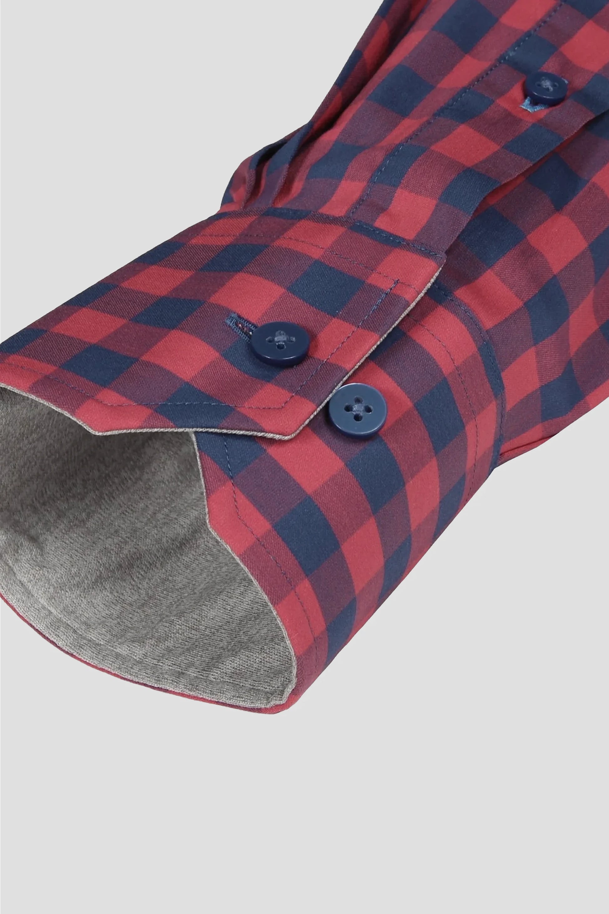 シャツ/ブラウス(長袖/七分) Fearofgod red check denim shirt Men's Performance Red & Blue Gingham Dress Shirt (Checkered Button