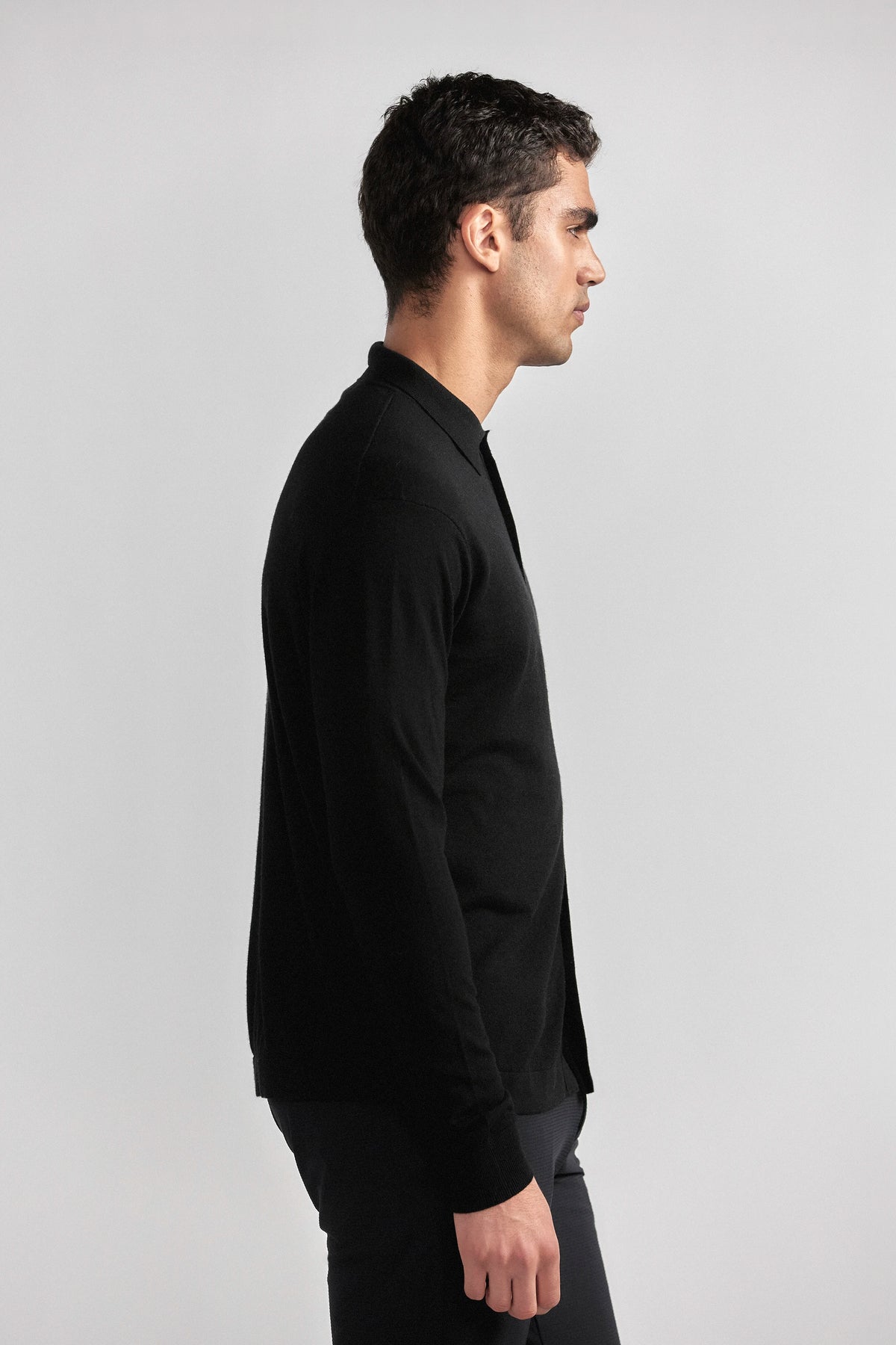 Lightweight Cashmere Button-Down | Black, image 4 of 7