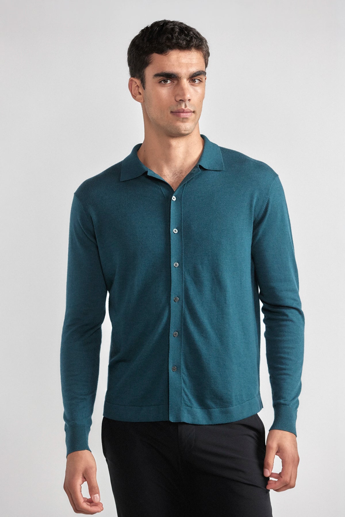 Lightweight Cashmere Button-Down | Emerald, image 1 of 6