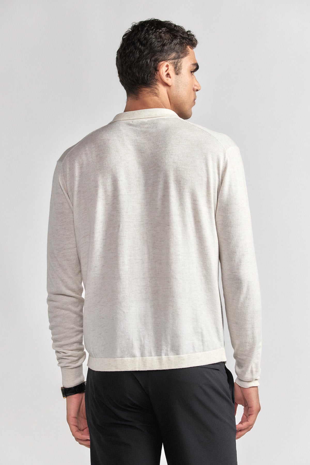 Lightweight Cashmere Button-Down | Heather Ivory, image 7 of 8