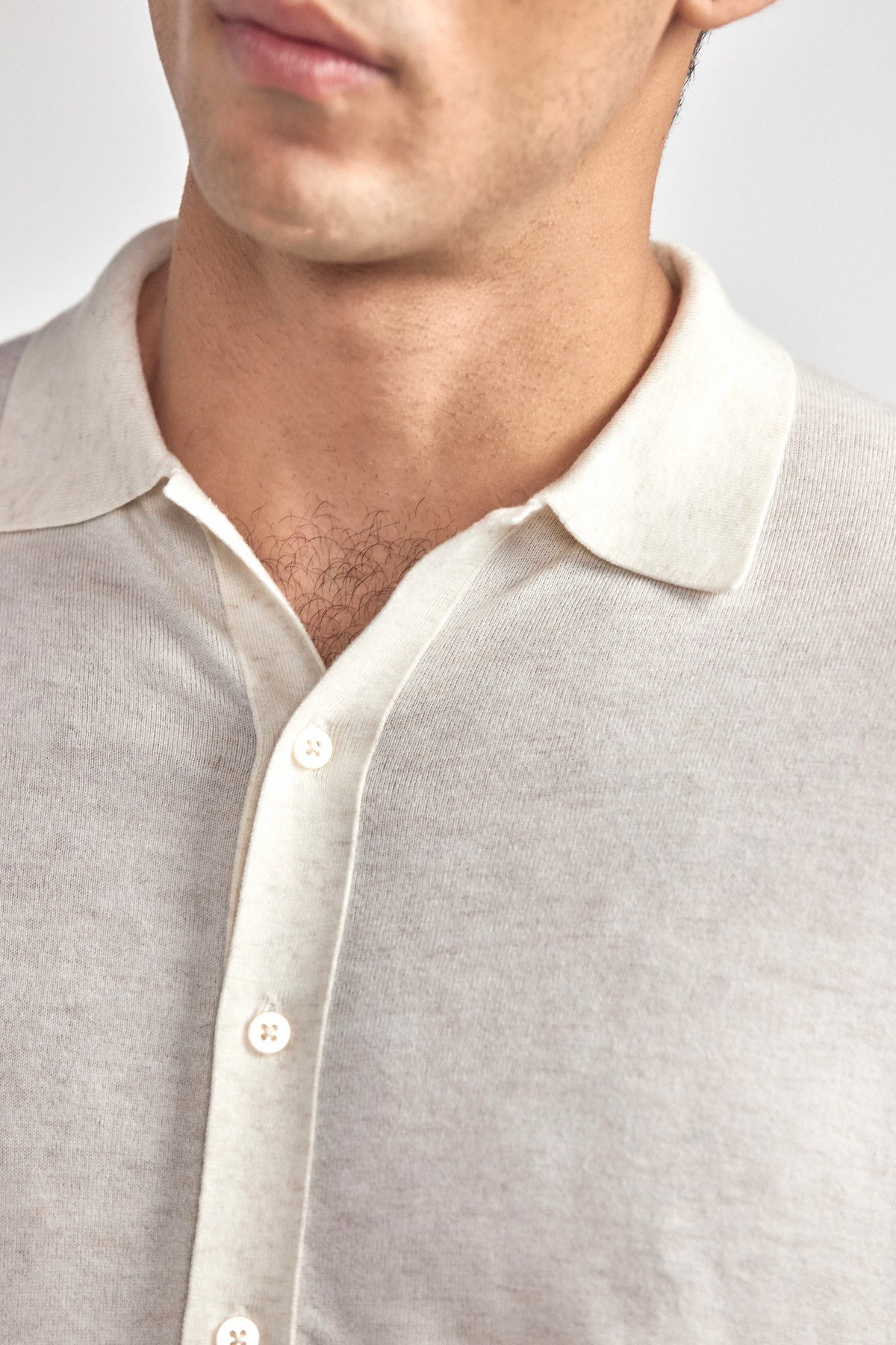 Lightweight Cashmere Button-Down | Heather Ivory, image 4 of 8