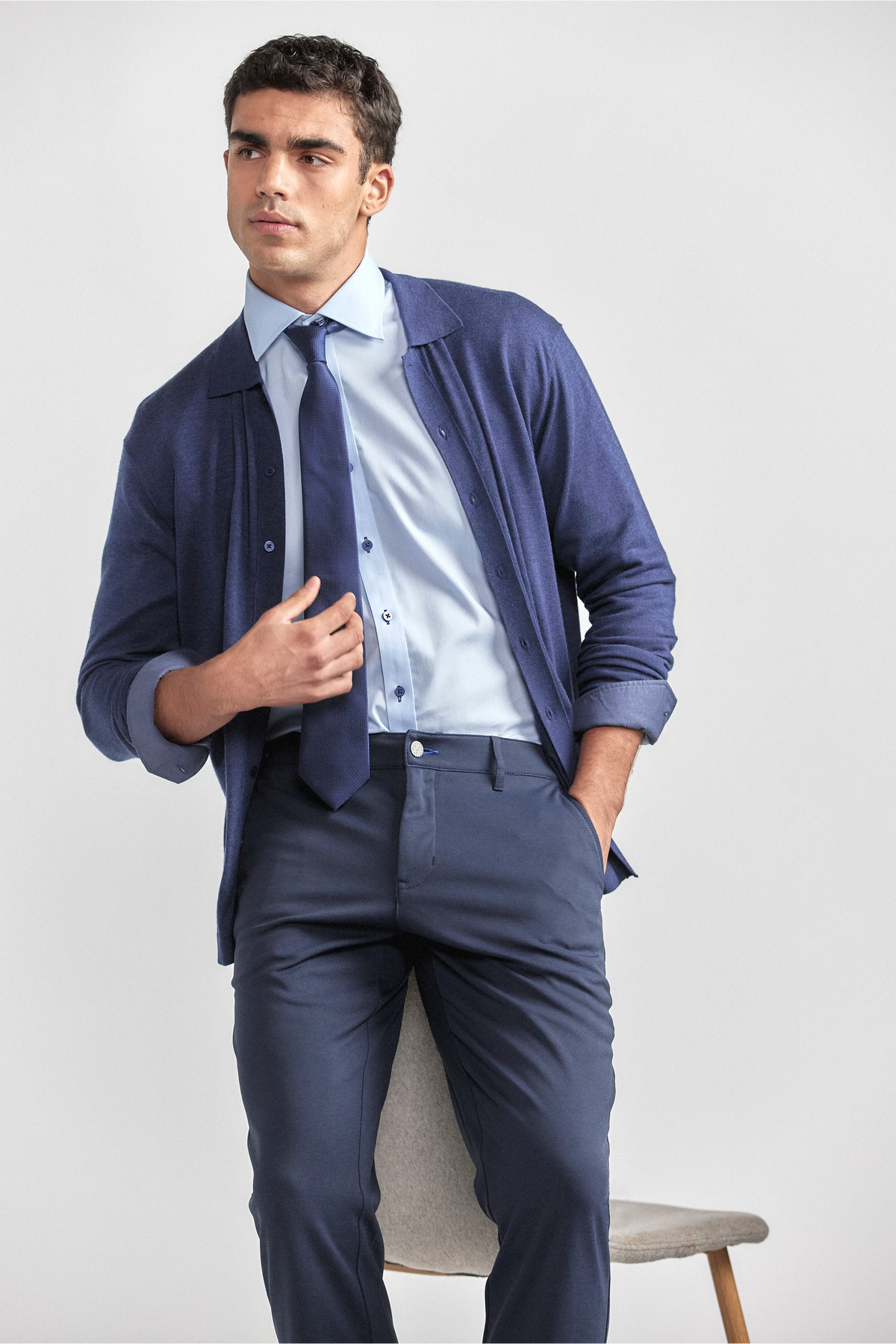 Lightweight Cashmere Button-Down | Navy, image 5 of 8