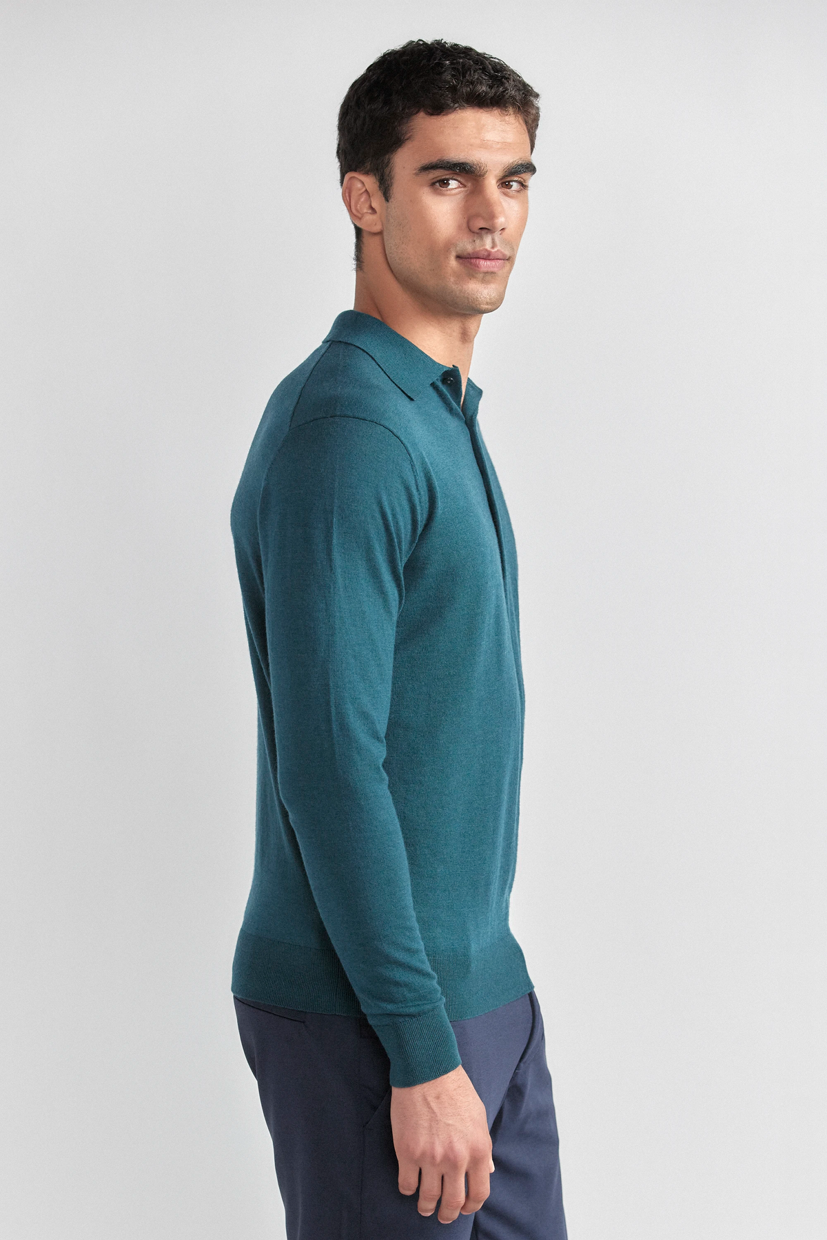 Lightweight Cashmere Polo | Emerald, image 5 of 8