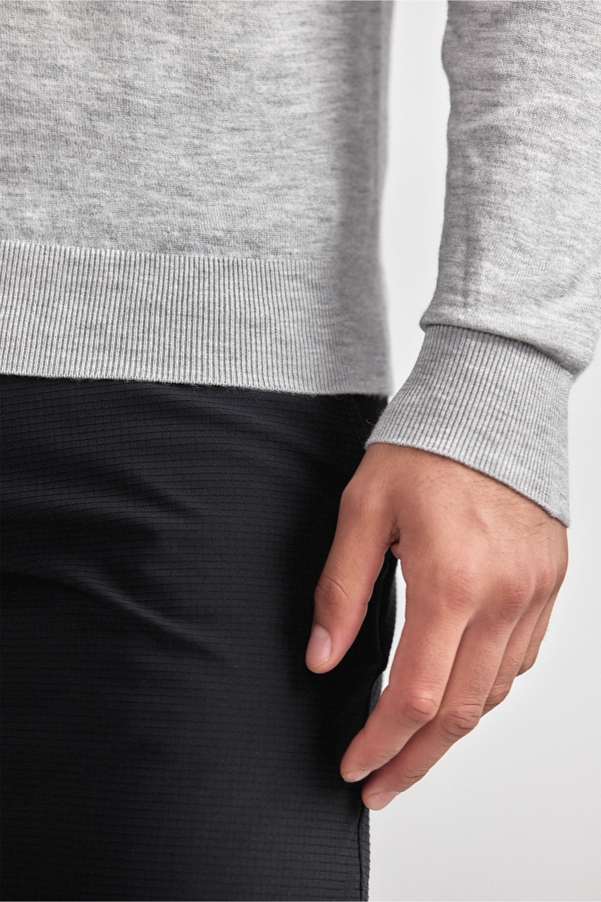 Lightweight Cashmere Polo | Heather Light Grey, image 6 of 8