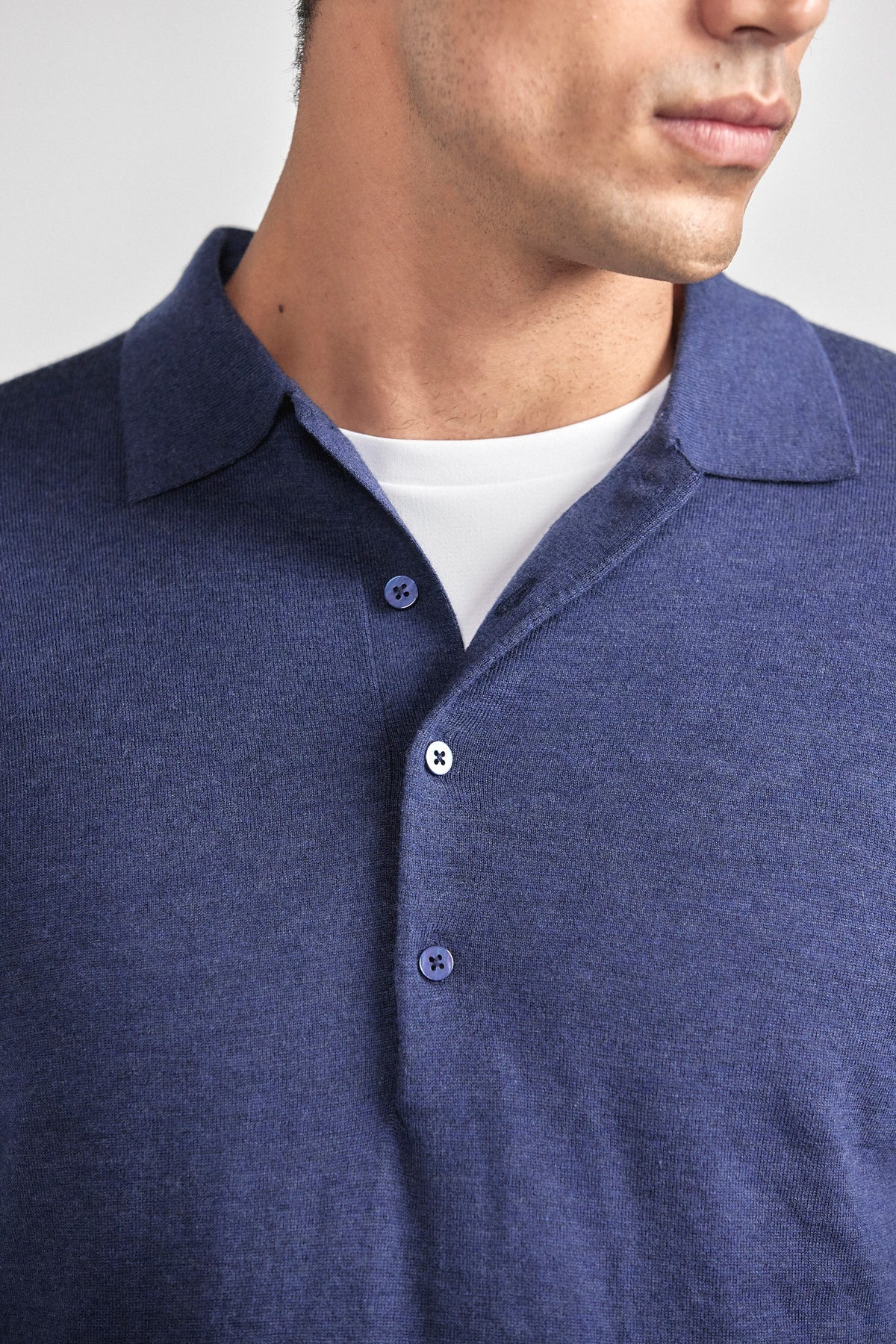 Lightweight Cashmere Polo | Navy, image 5 of 8