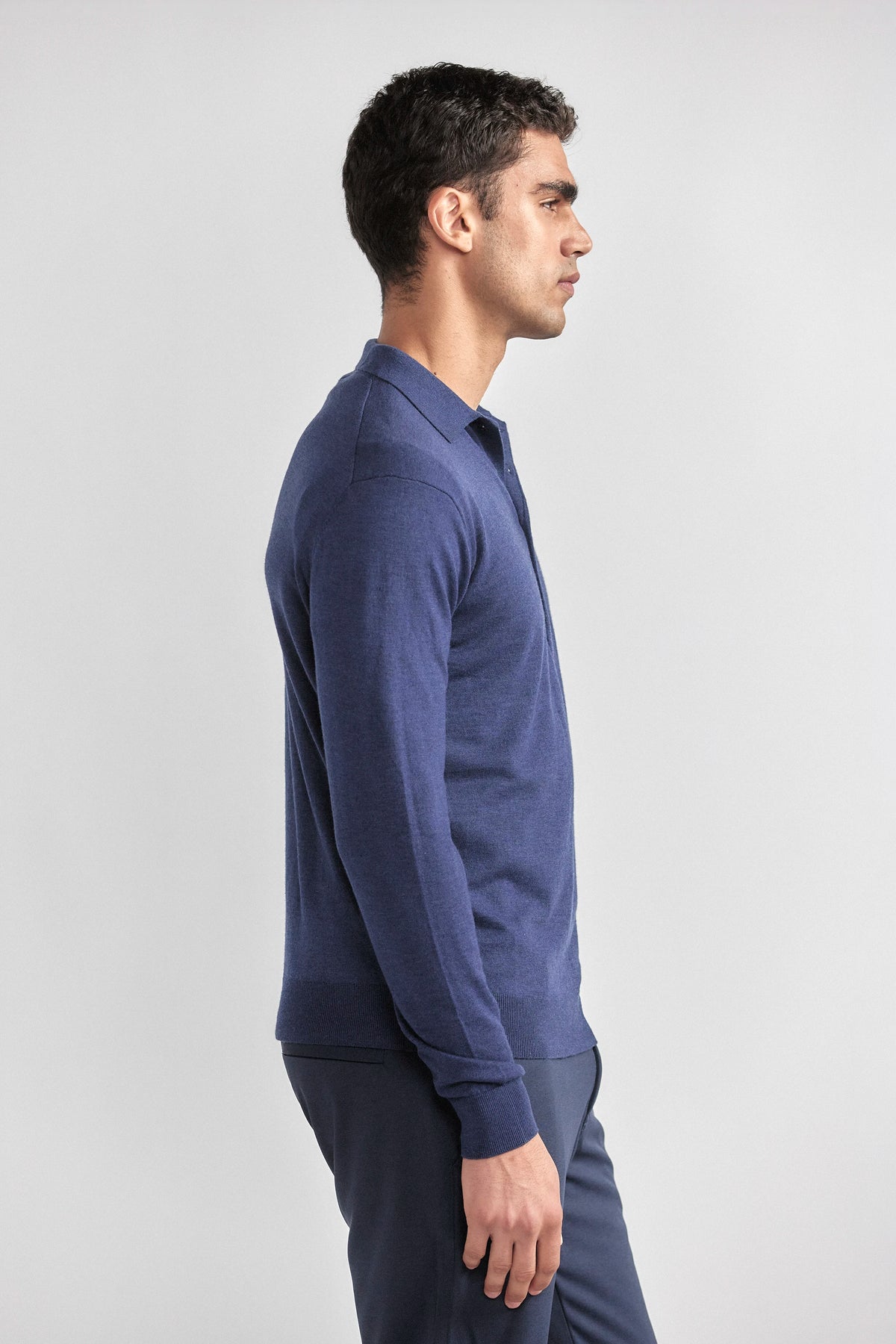 Lightweight Cashmere Polo | Navy, image 3 of 8