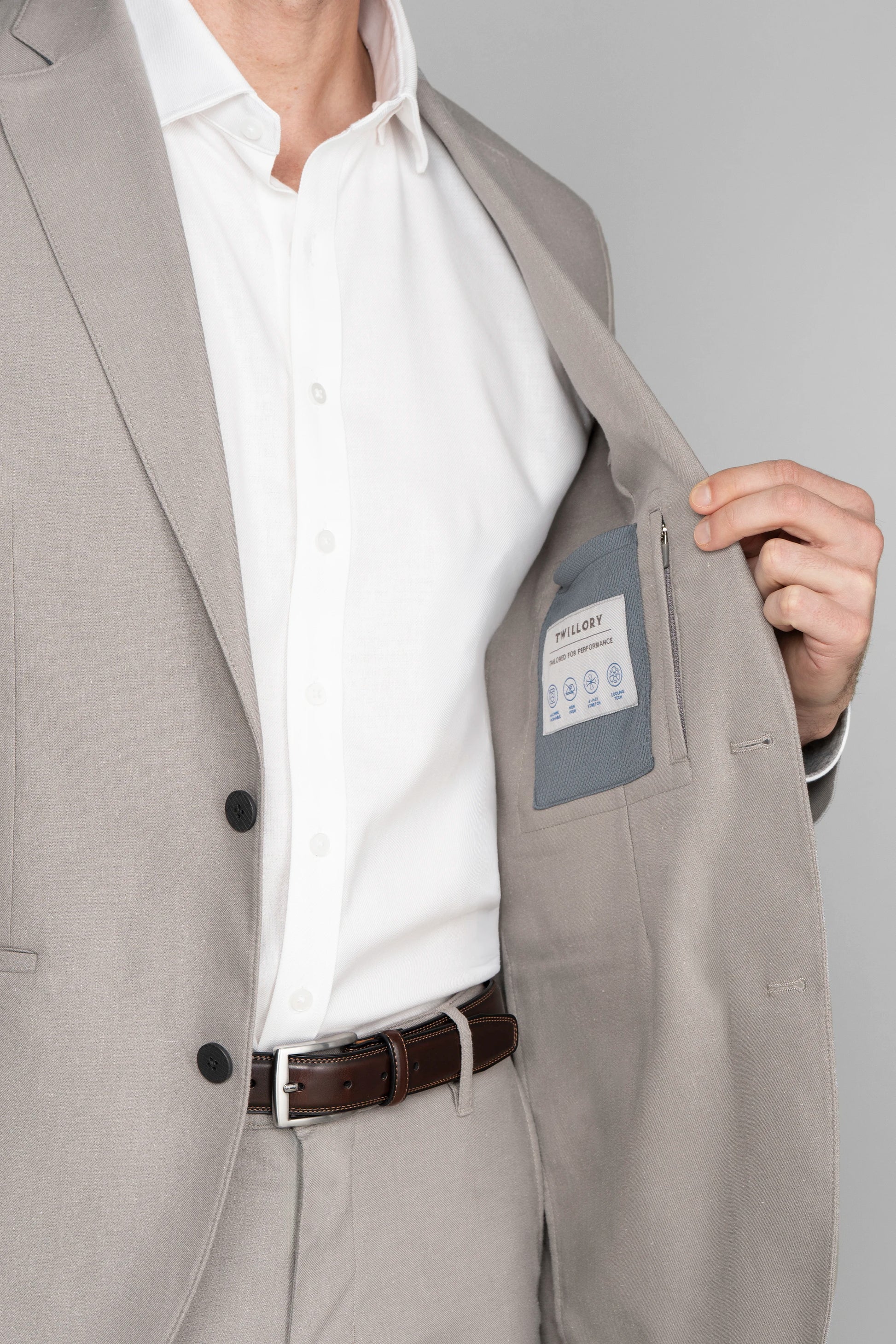 Performance Linen Blazer // Ash