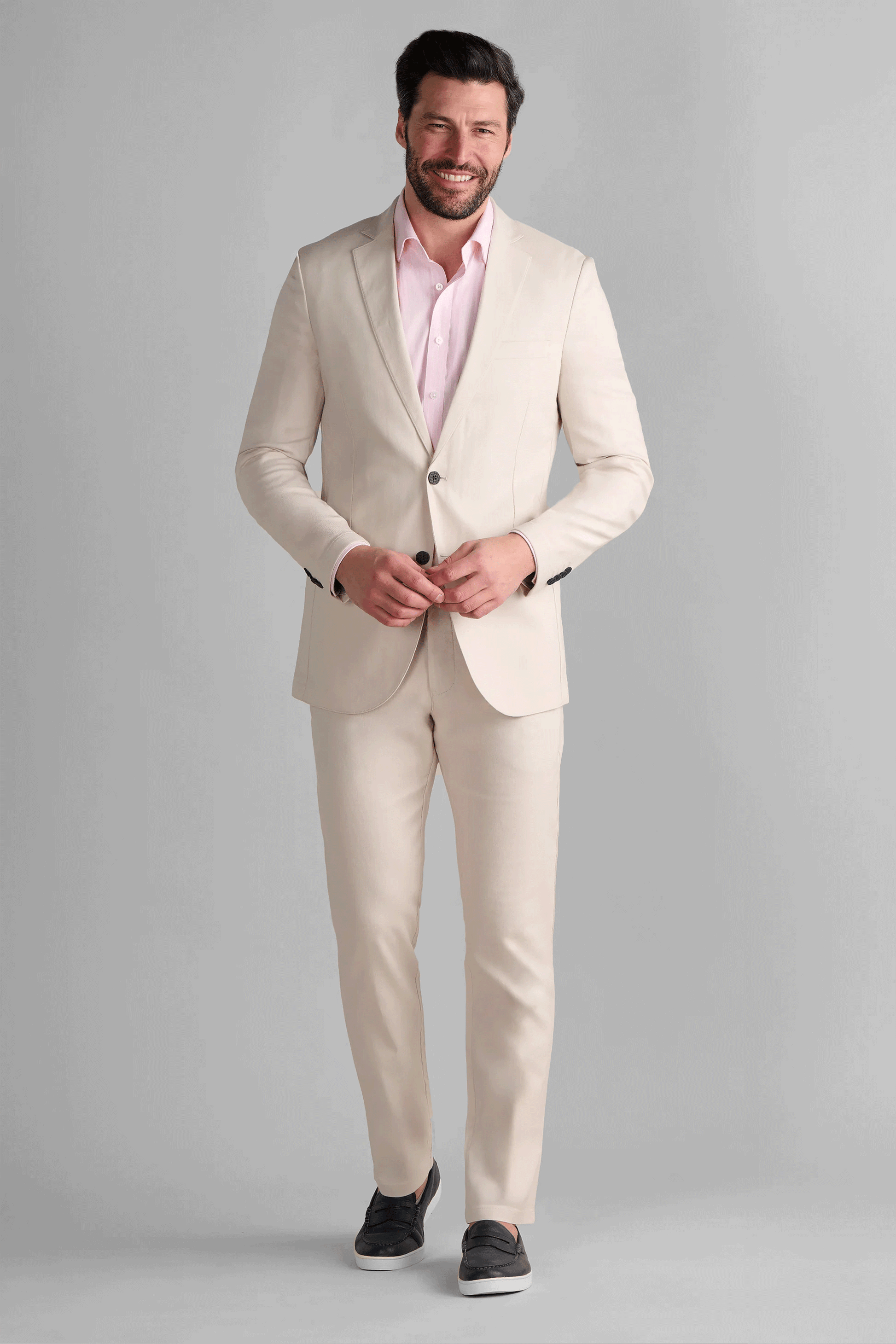 Performance Linen Blazer // Bone