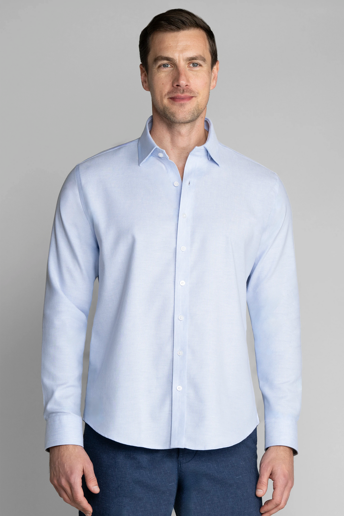 green emerald velvet dress Men's Pilot Shirt - Blue - White Label Modern Cut - Long Sleeve - 58% polyester/32% Cotton/10% Spandex - Men's - Size 34/35 x 16.5W - JetSeam