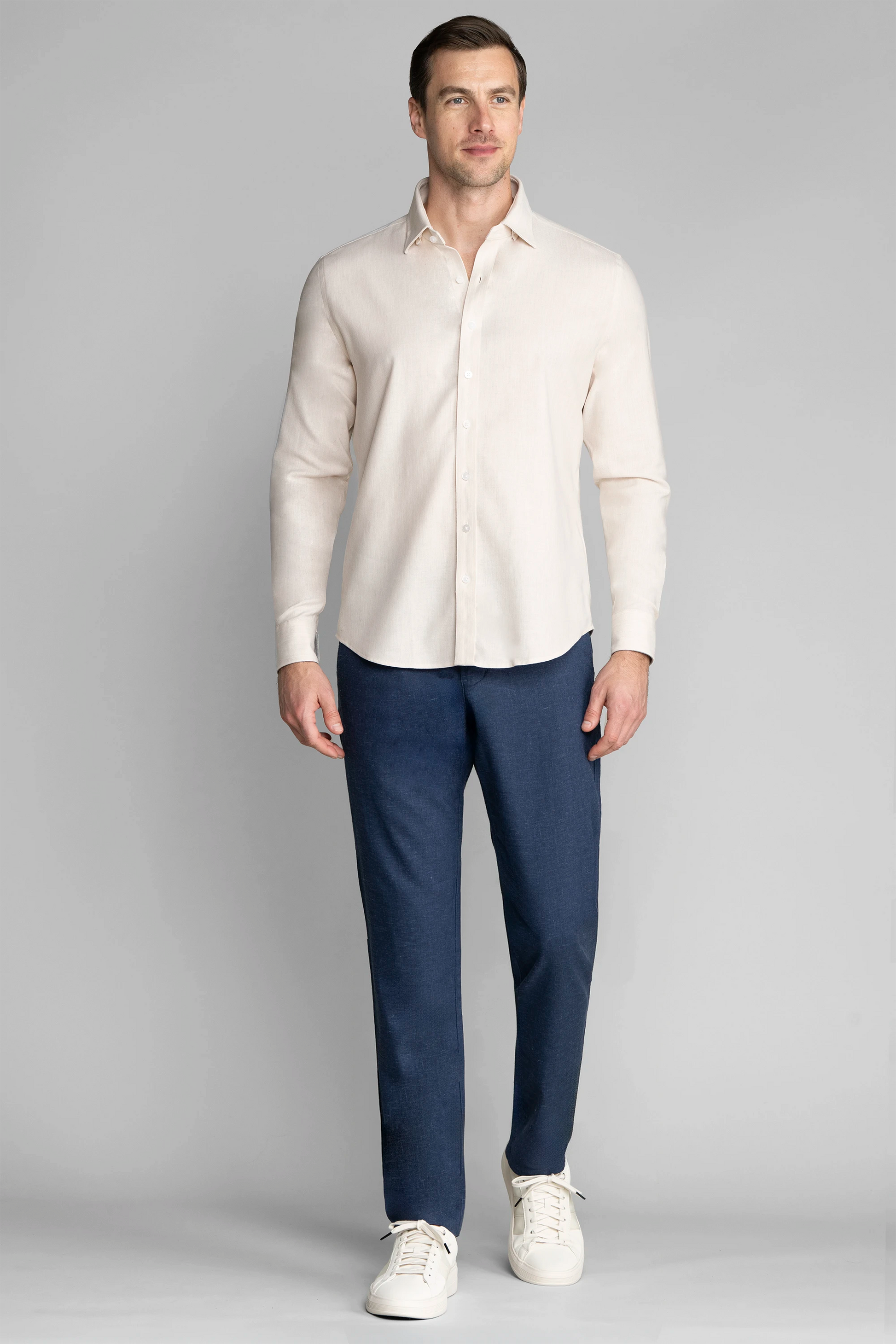 grey dress shirt with khakis 7 BUSINESS CASUAL ESSENTIALS , Loafers: @s_gents , Khakis: @bonobos , Navy chinos: @reiss , White Dress shirt: @s_gents , Denim shirt: @s_gents , Grey Blazer: @haggarco , Navy Blazer: @untuckit , Was
