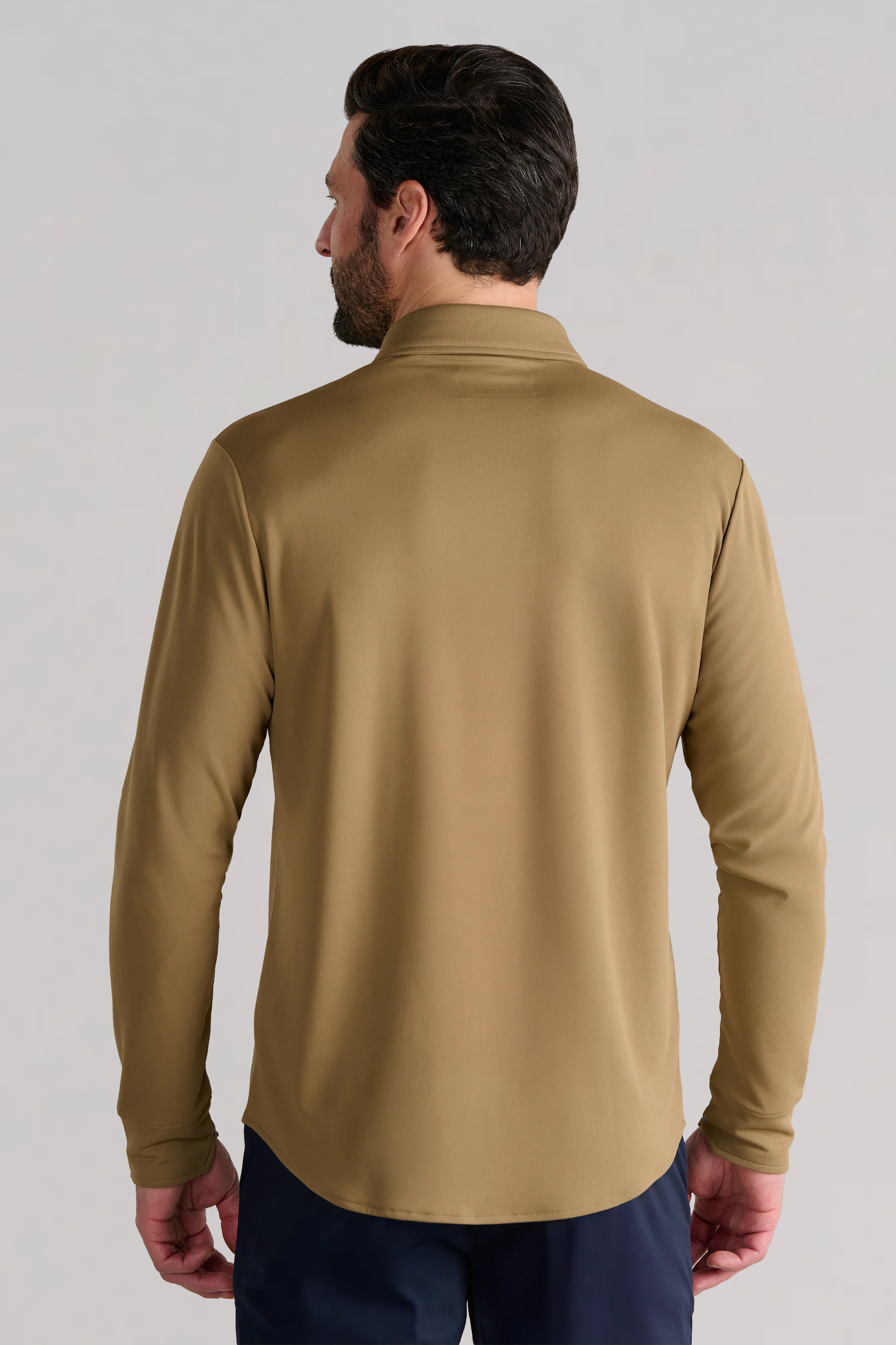 Long Sleeve Button Down Polo Solid // Tobacco