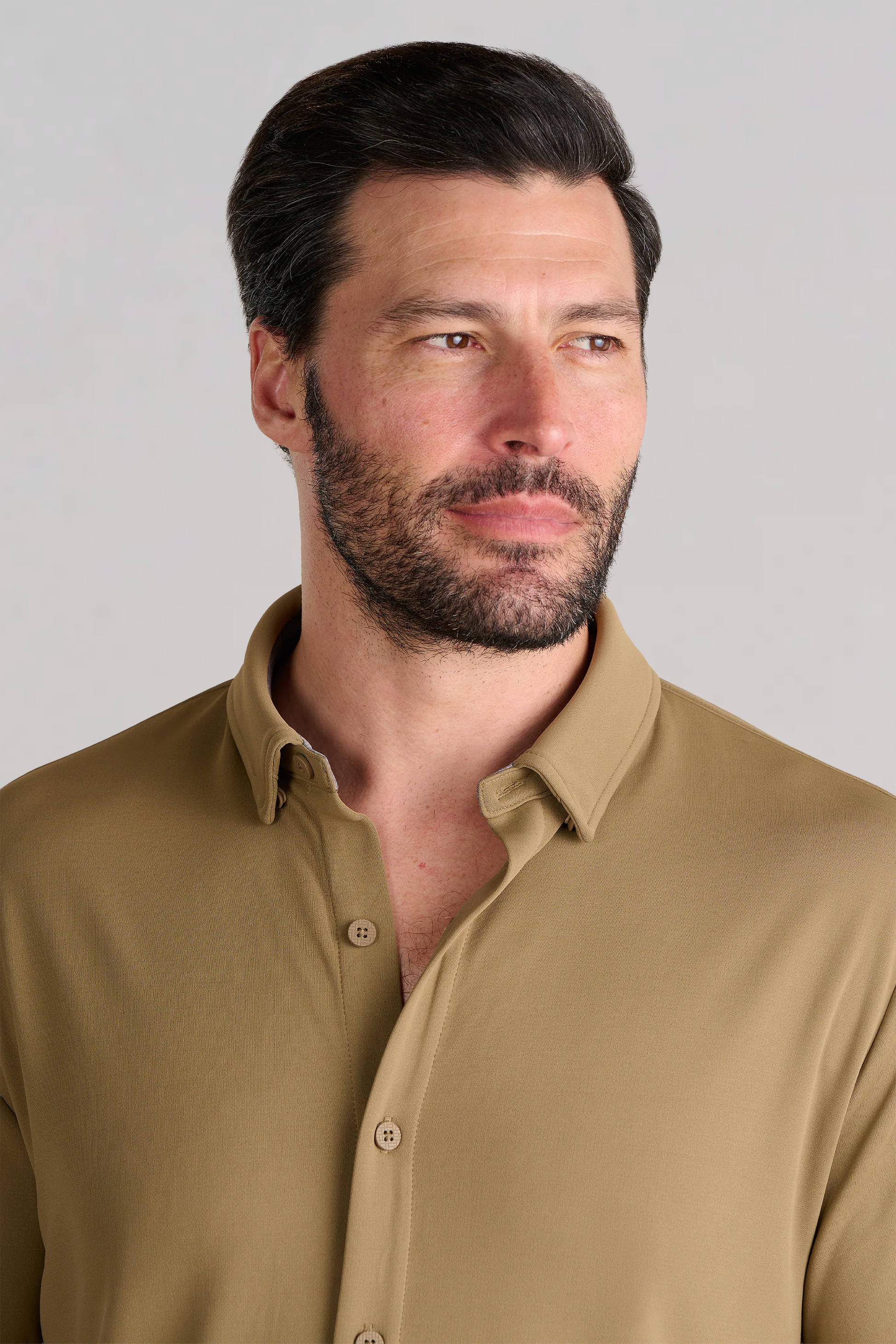 Long Sleeve Button Down Polo Solid // Tobacco Twillory Long Sleeve Button Down Polo Solid // Tobacco Twillory