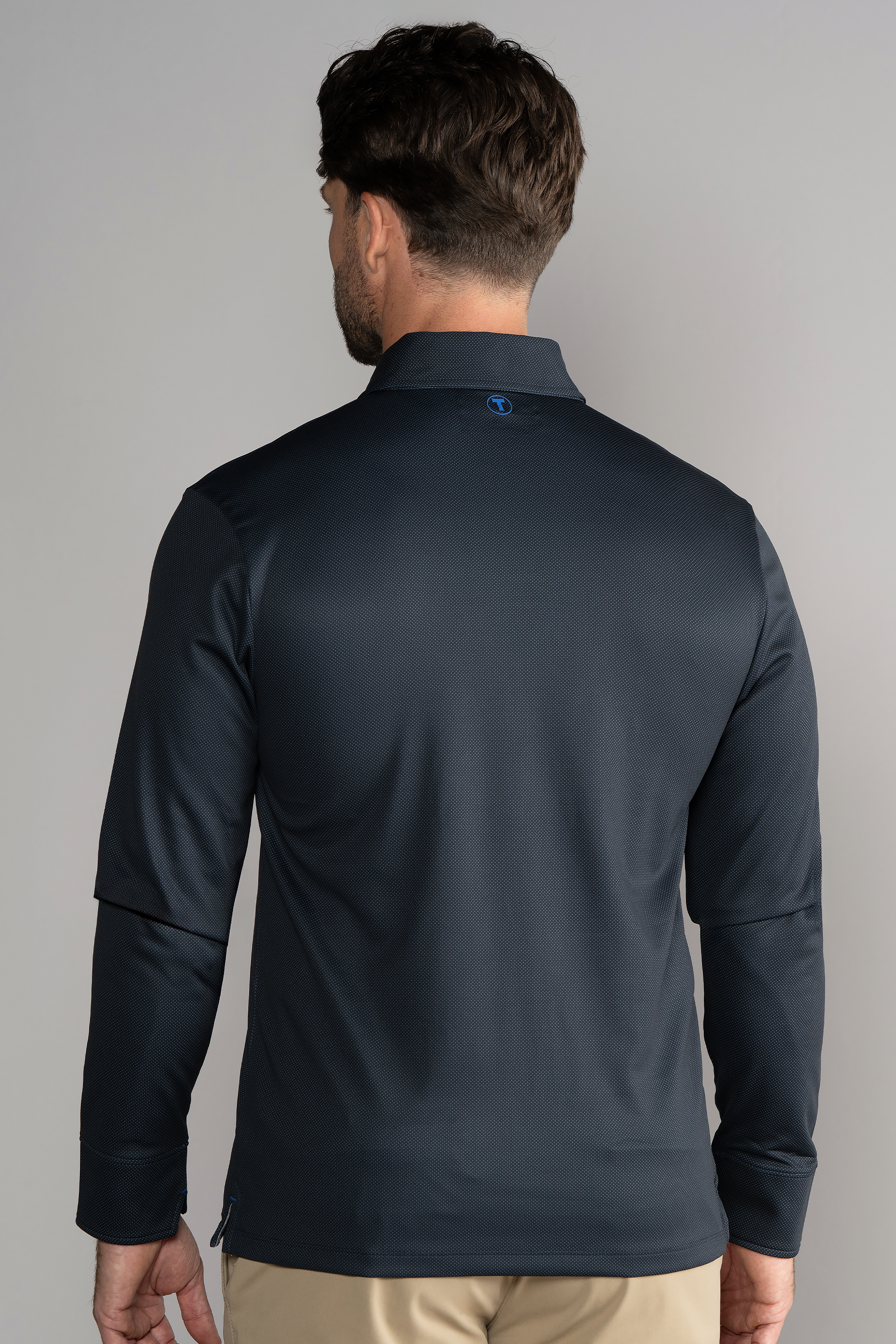 Long Sleeve Polo Dot // Charcoal