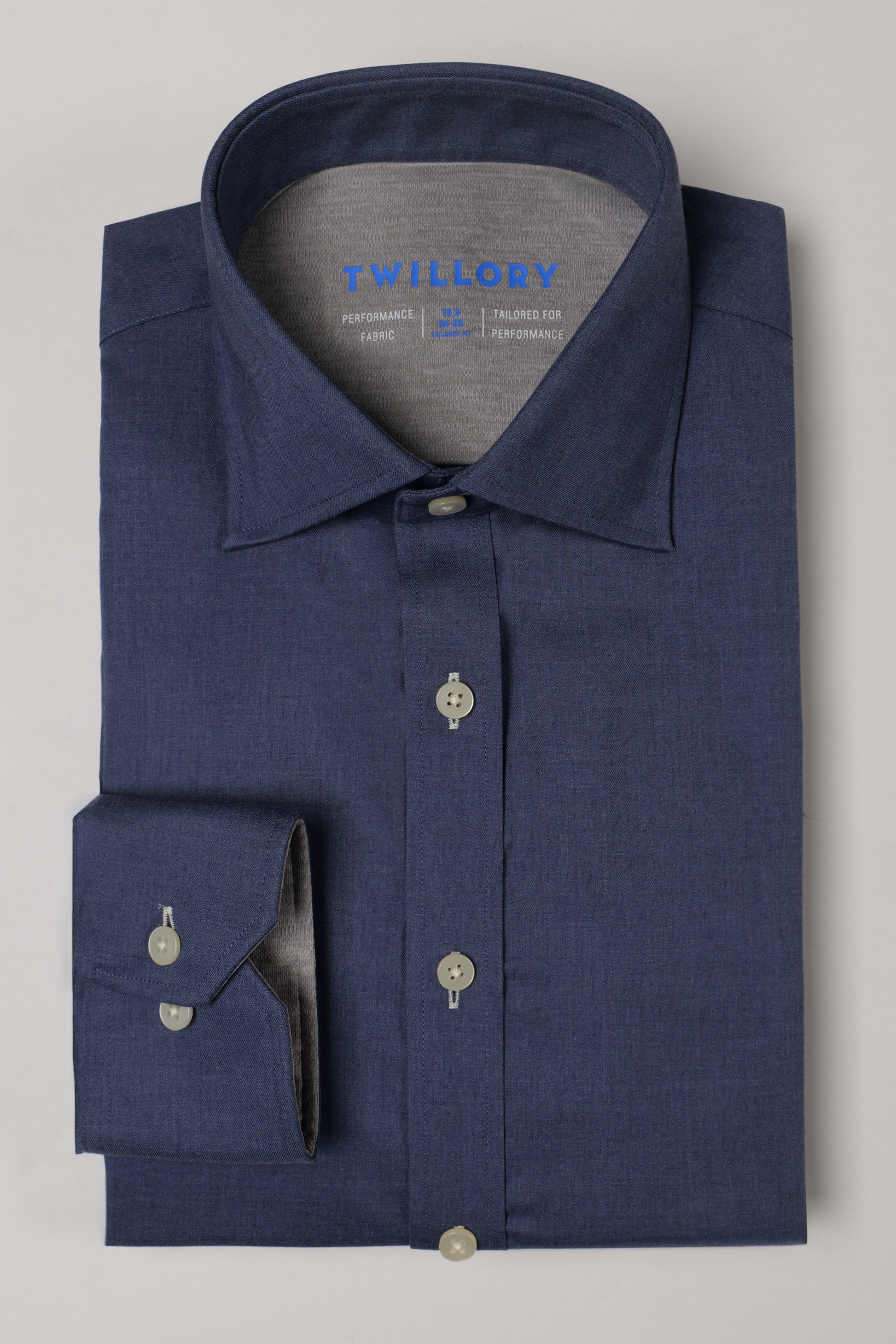 Leader Non-Iron Solid | Navy Melange