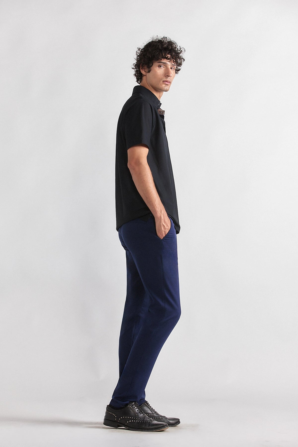 Hybrid Wool Pants // Navy Puppytooth, view 6 of 6