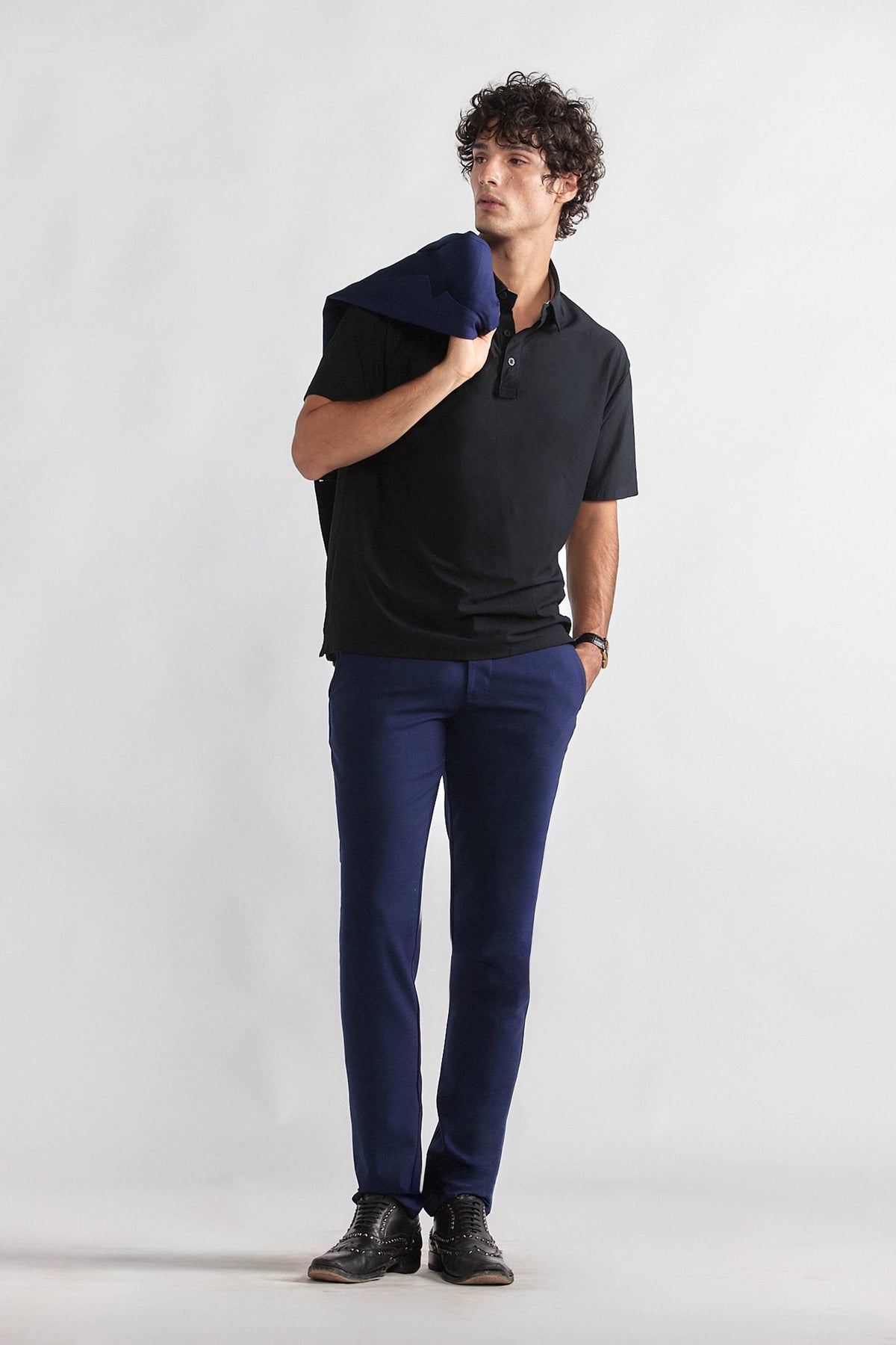 Hybrid Wool Pants // Navy Puppytooth, view 1 of 6