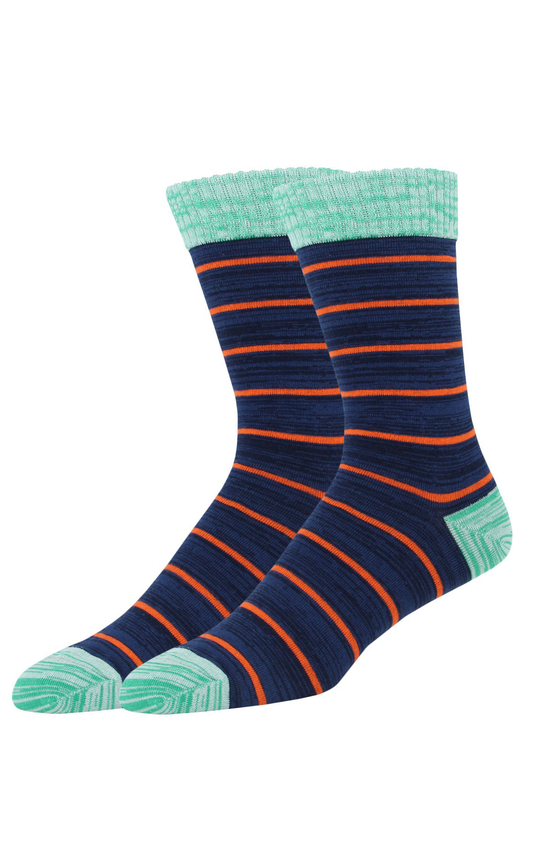 Navy with Thin Orange Stripe