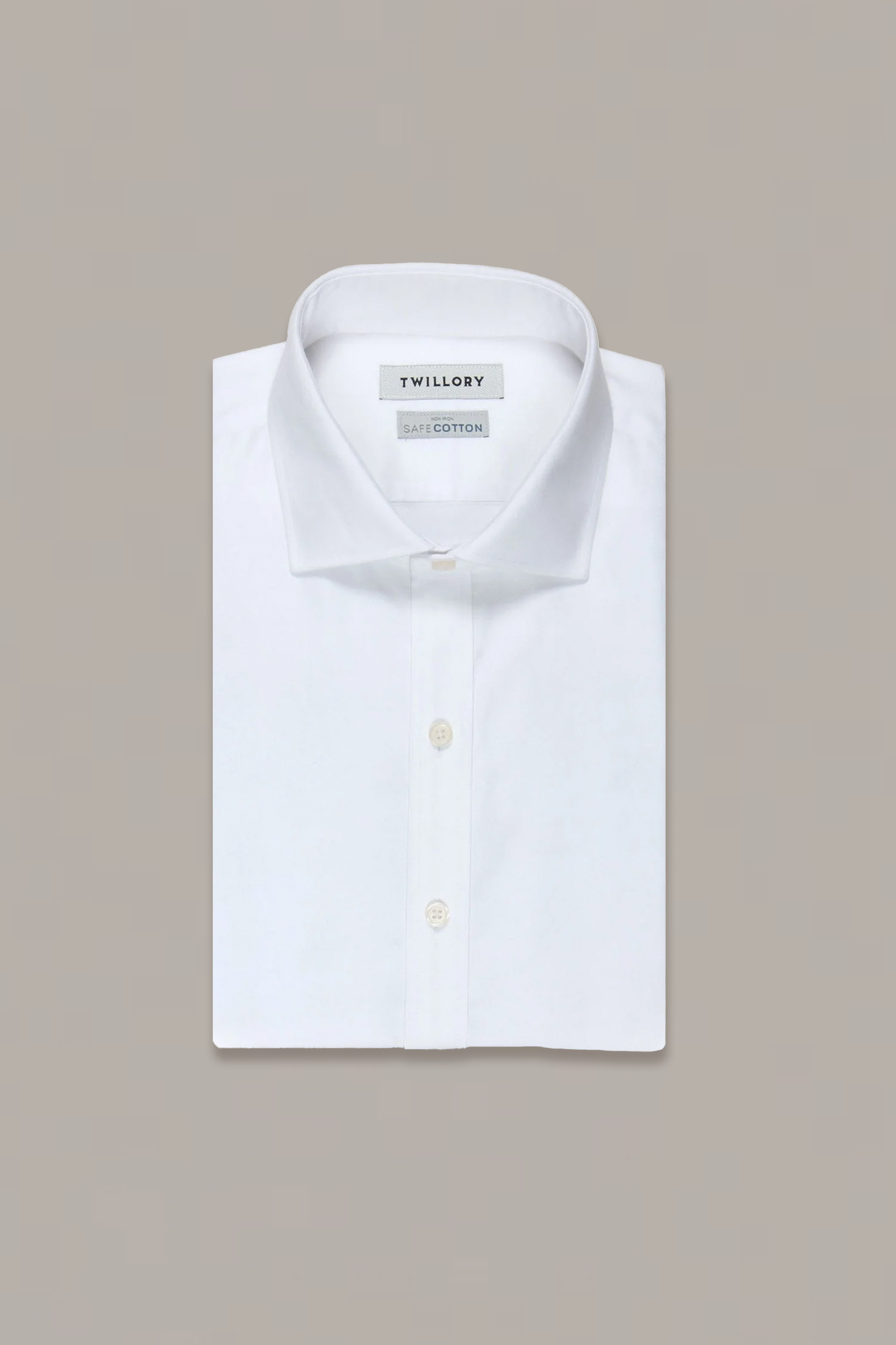 White Twill Dress Shirt (Non-Iron, Wrinkle-Free Safe Cotton