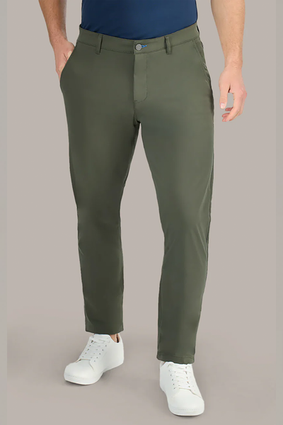 Men's Performance Olive Green Dress Pants (Best Stretch
