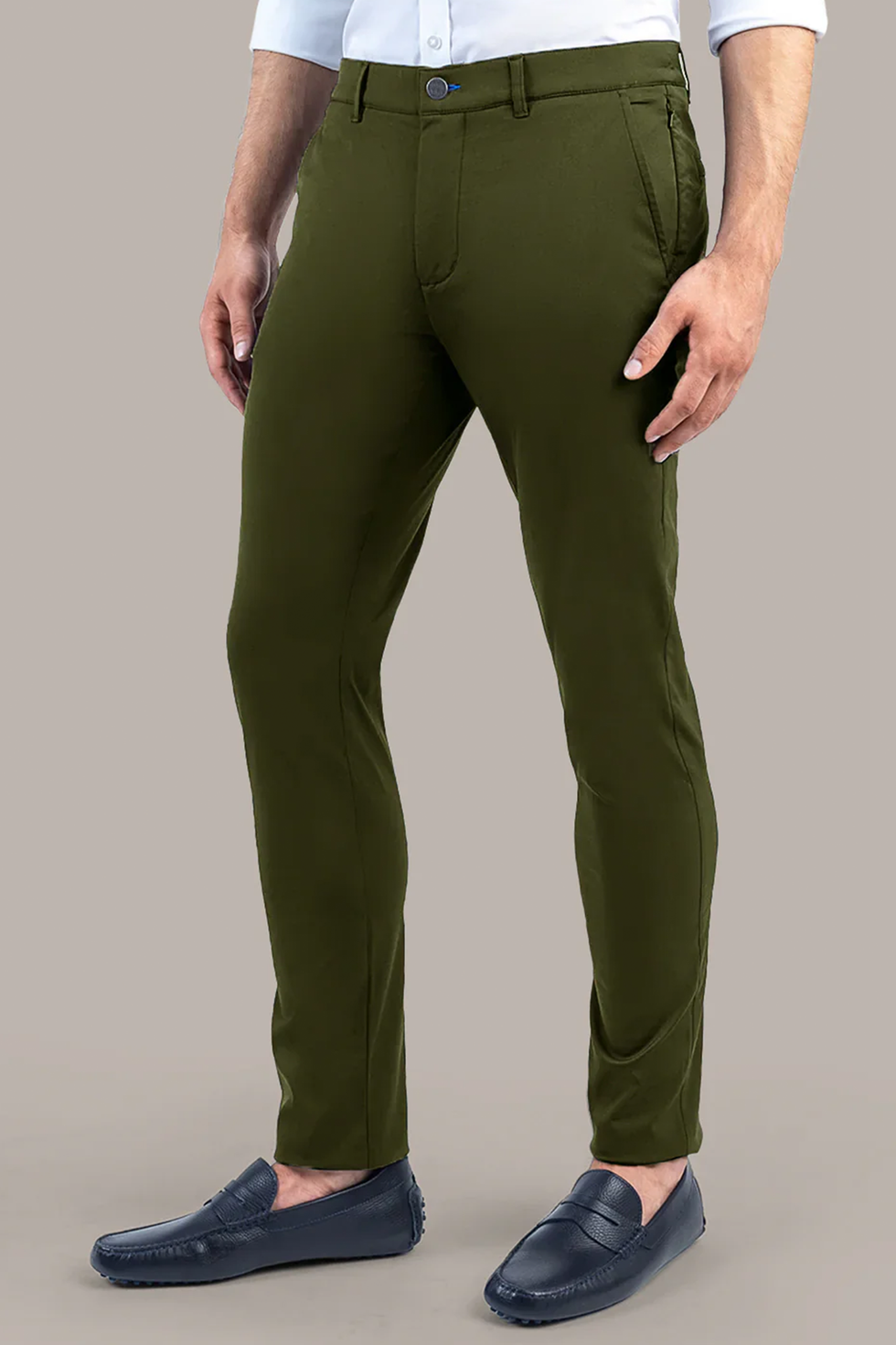 Men's Performance Olive Brown Dress Pants