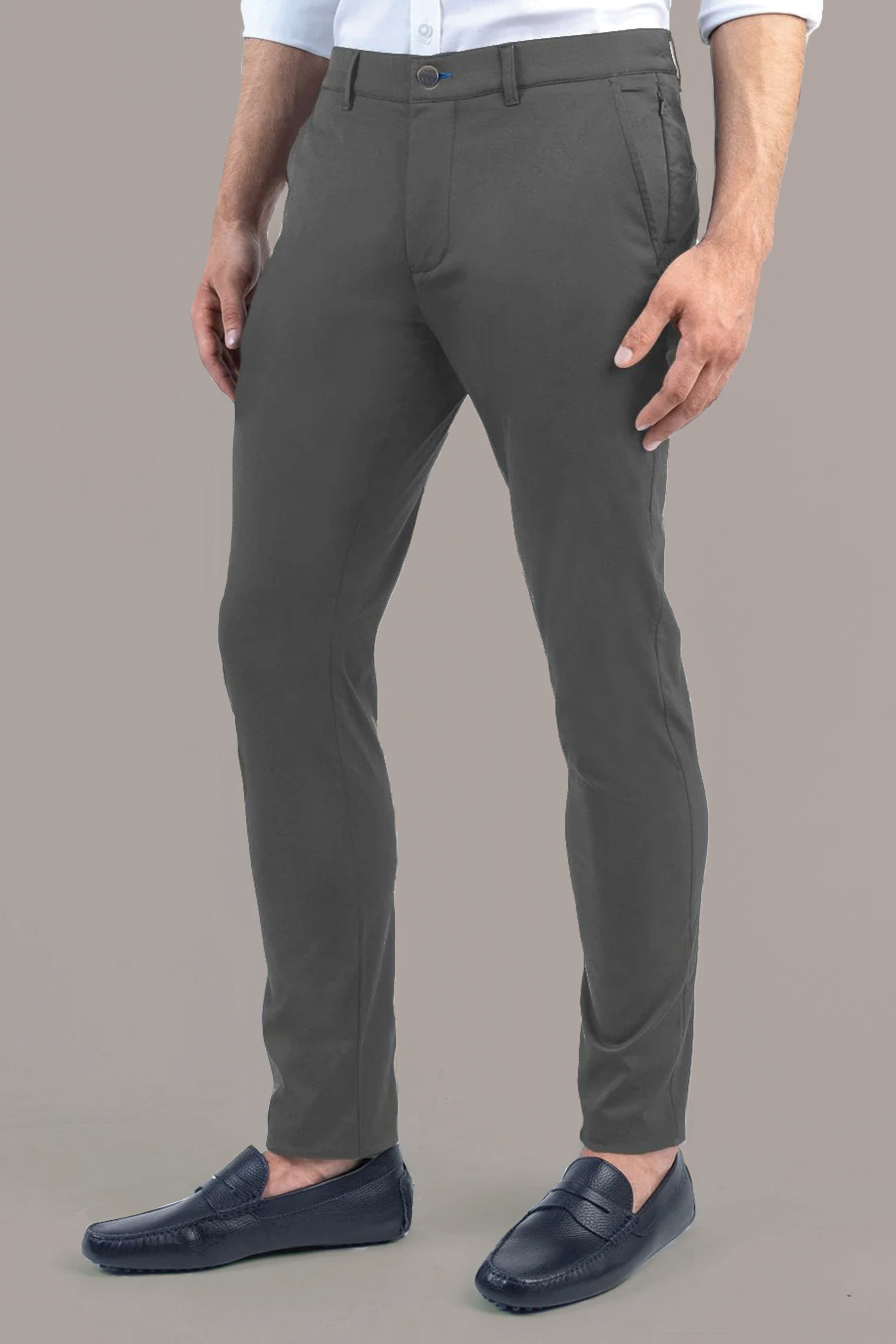 Men's Grey Performance Dress Pants (Slate Tailored Stretch Slacks