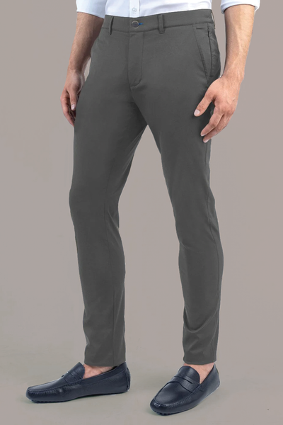 Men's Grey Performance Dress Pants (Slate Tailored Stretch