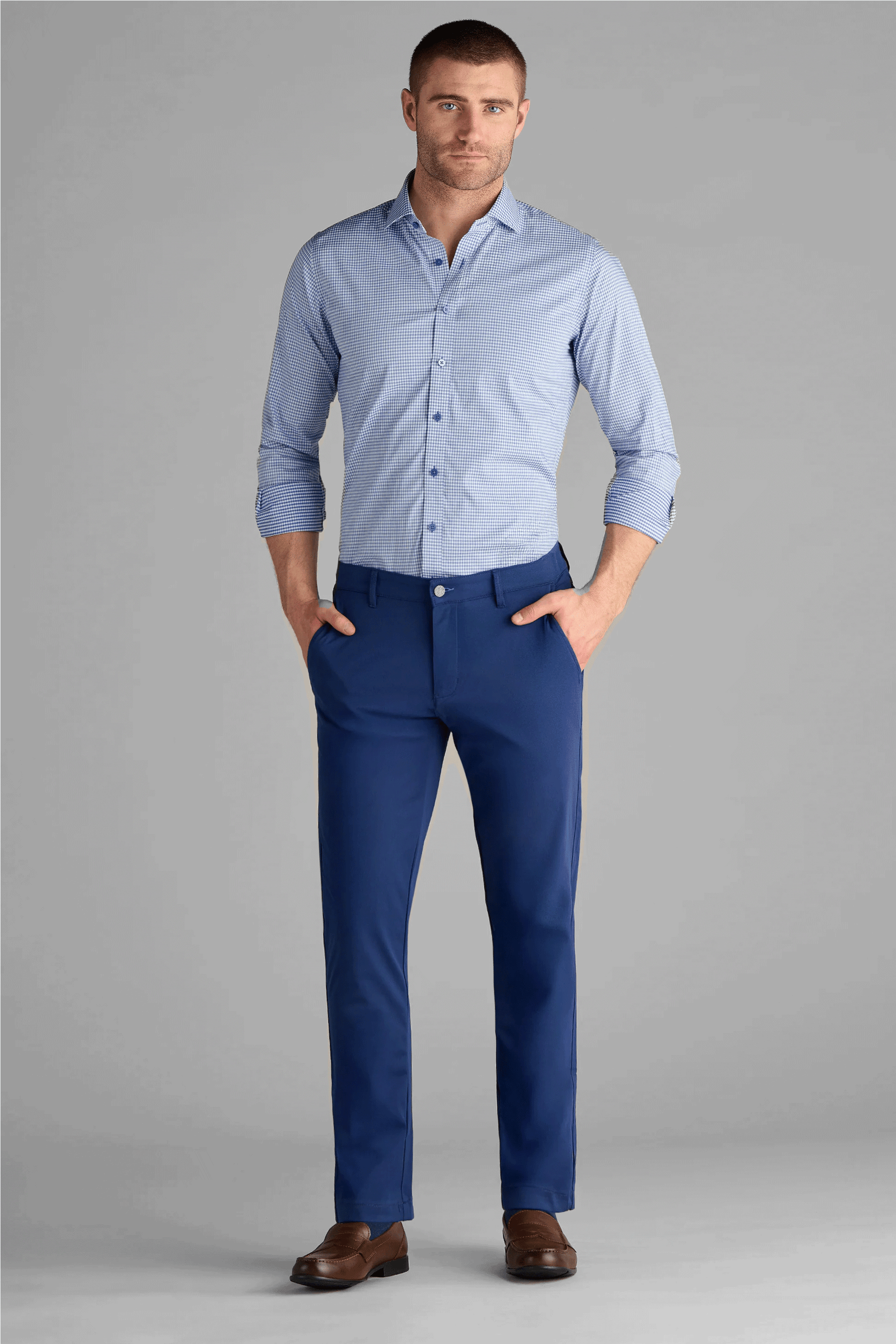 Men's Blue Performance Dress Pants (Trim or Tailored Fit Slacks) Twillory Men's Blue Performance Dress Pants (Trim or Tailored Fit Slacks) Twillory