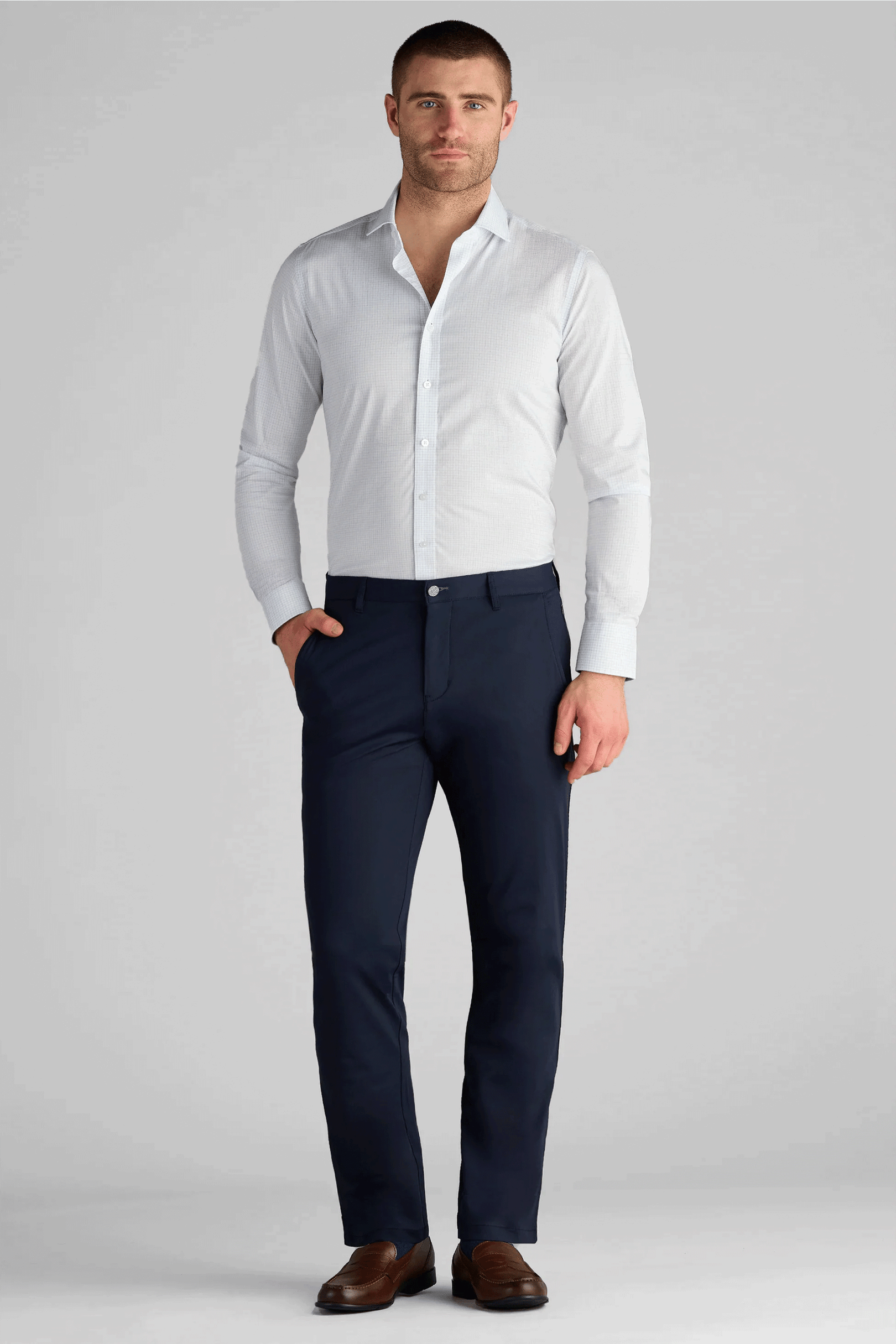 Men's Navy Performance Dress Pants (Tailored Navy Blue Slacks) – Twillory