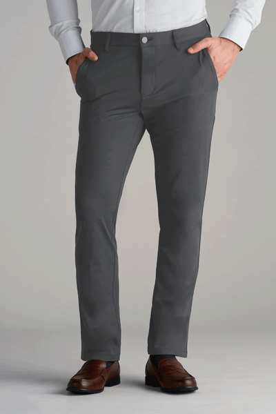 Men's Grey Performance Dress Pants (Slate Tailored Stretch Slacks