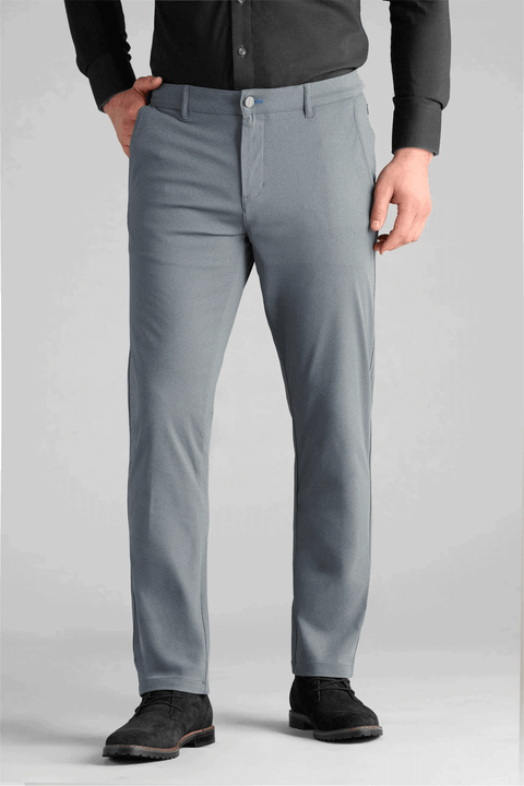 Twillory Men's Performance Pants - Heather Light Grey - Trim Fit, Wrinkle-Resistant, 4-Way Stretch