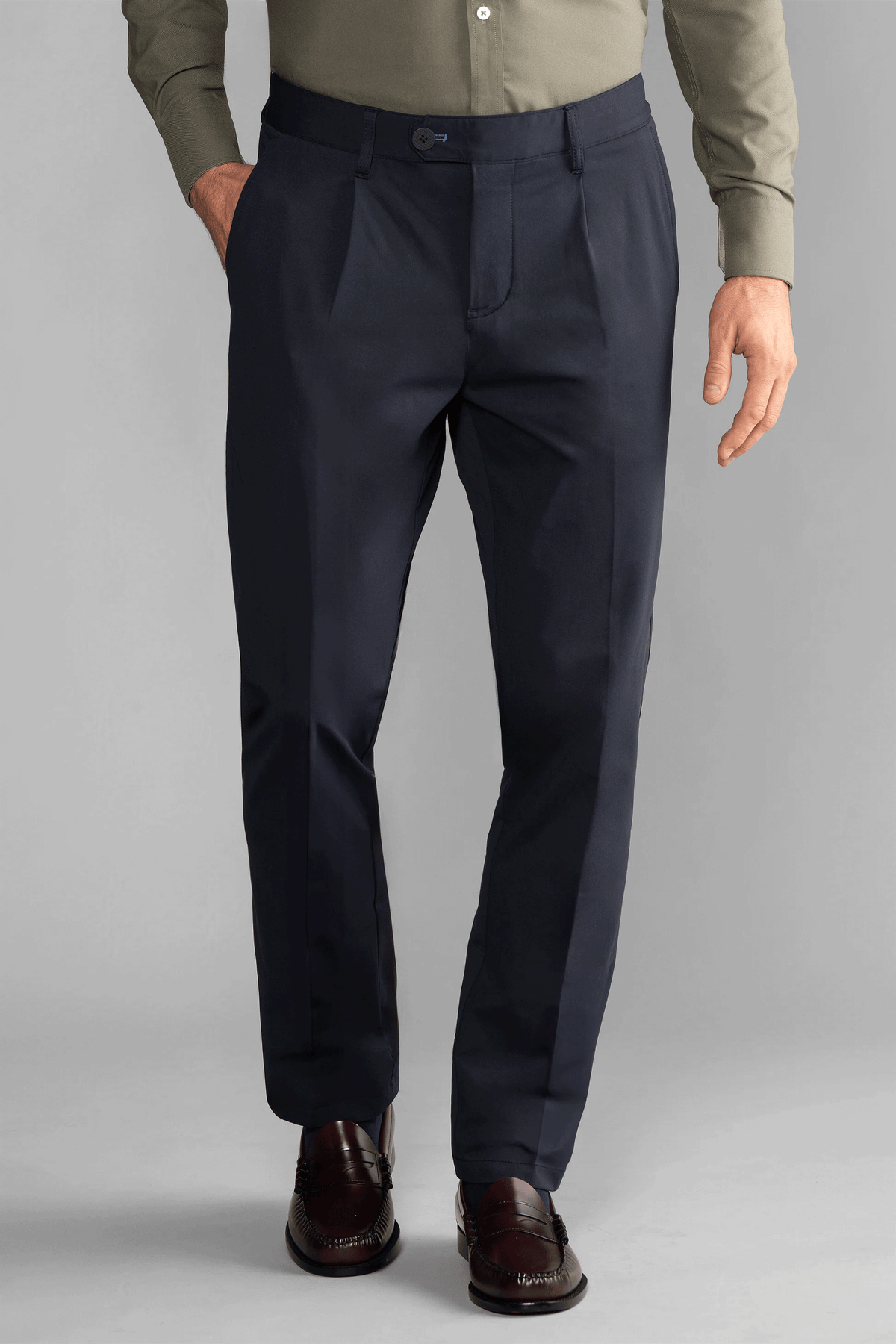 Black Slim Fit Dress Pants Men's Performance Pleated Pants Tailored Navy Non  Iron Comfortable Way Stretch