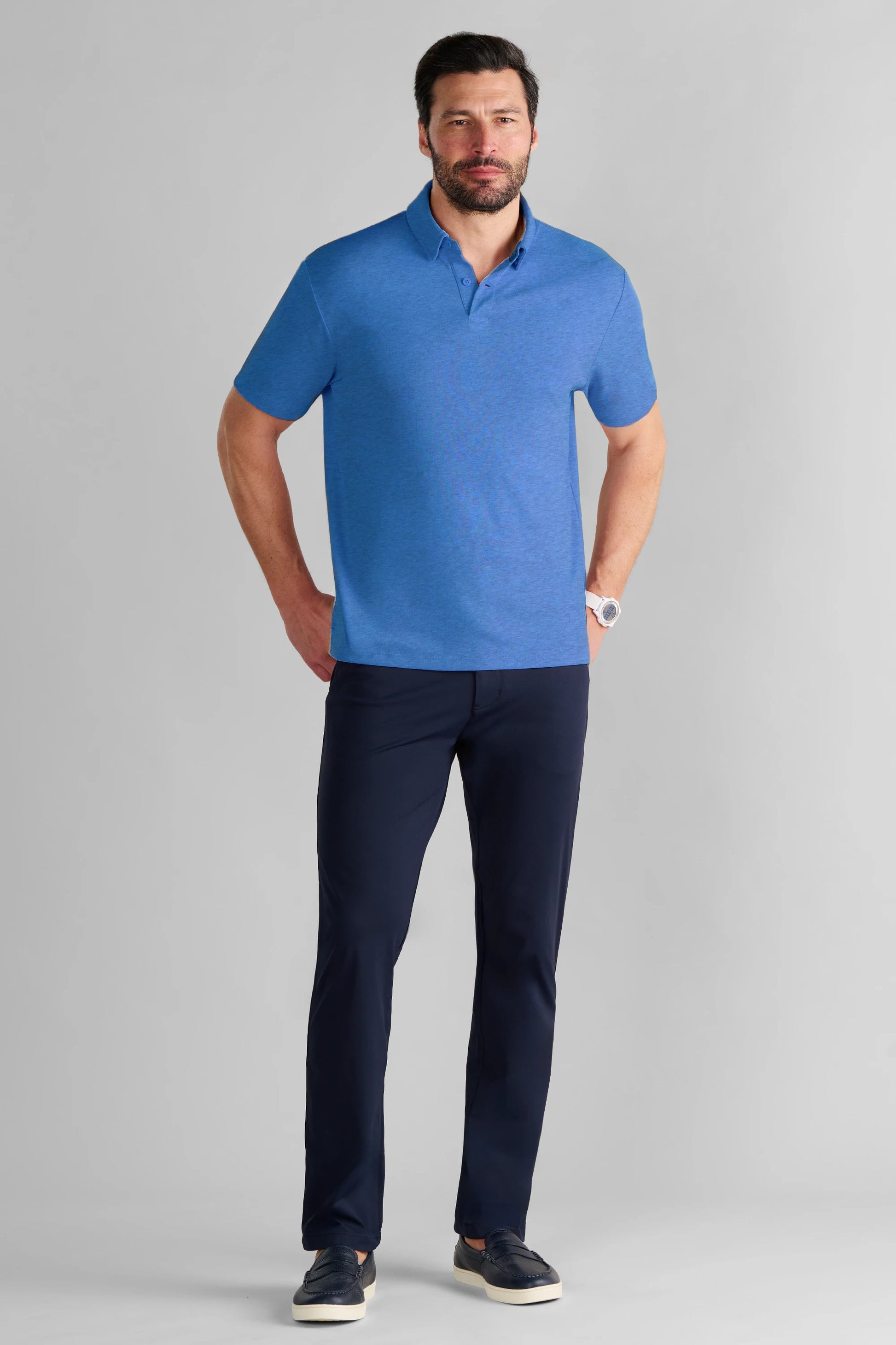 Short Sleeve Polo Solid // Blue