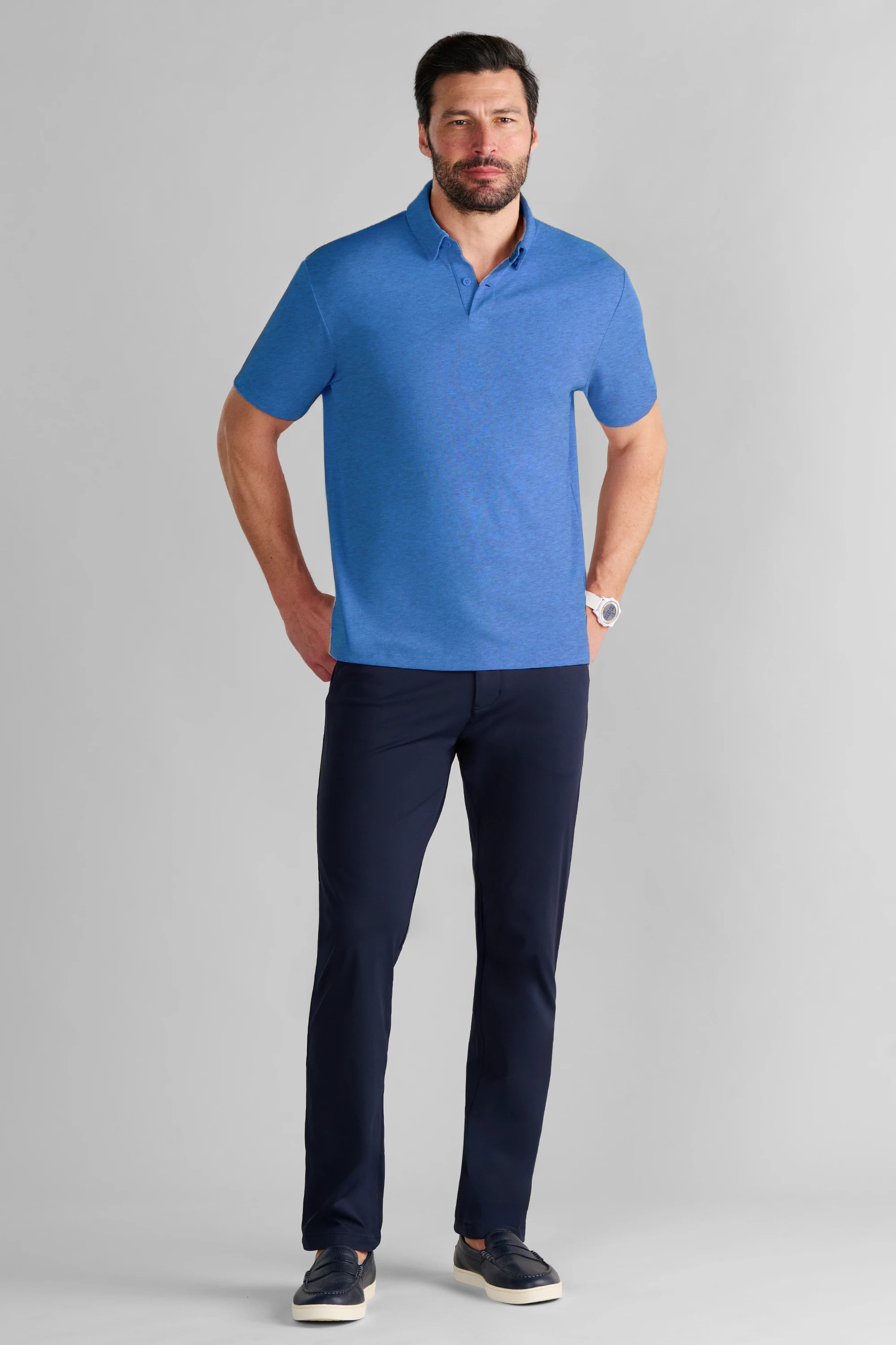 Short Sleeve Polo Solid // Blue