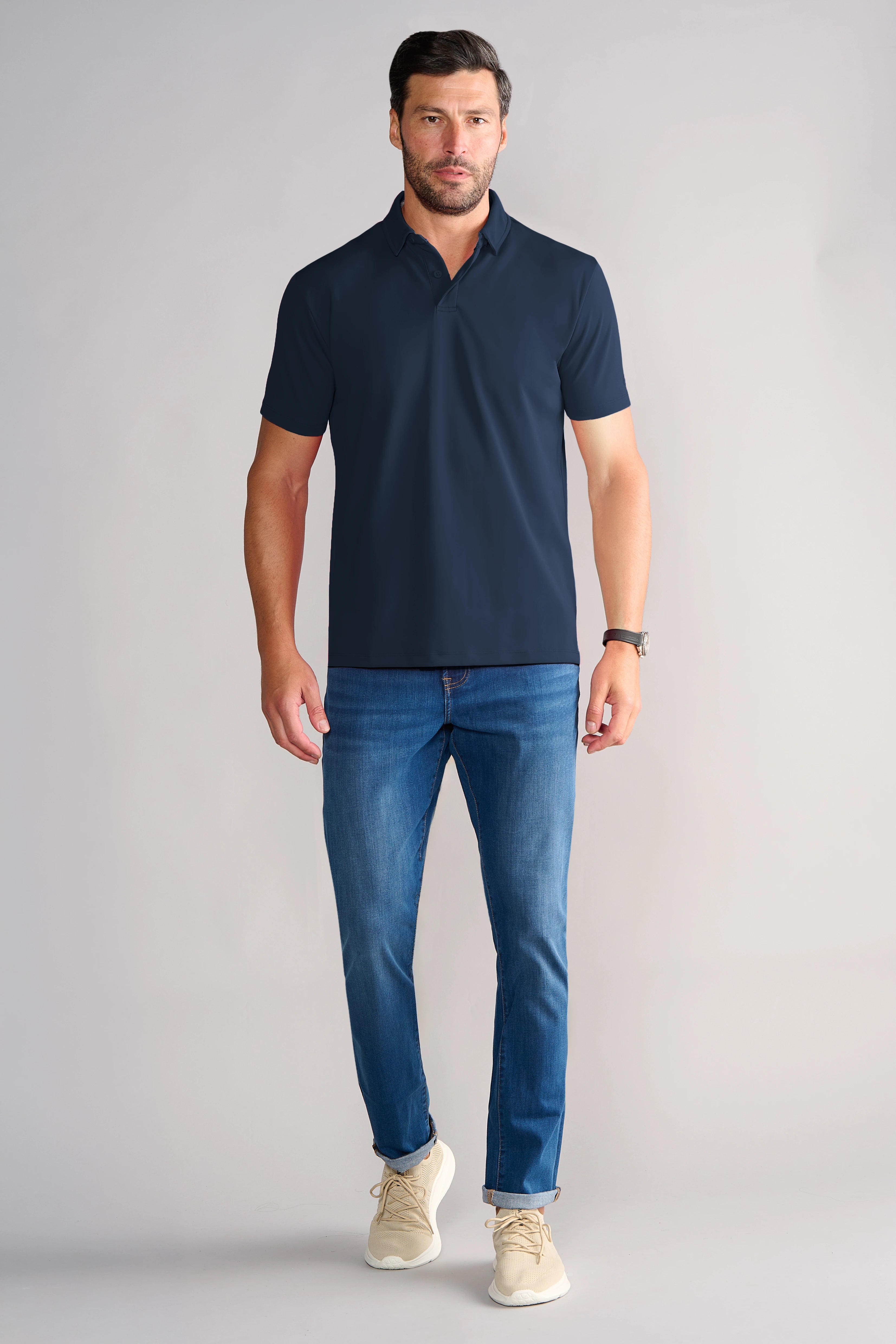 Short Sleeve Polo Solid // Navy