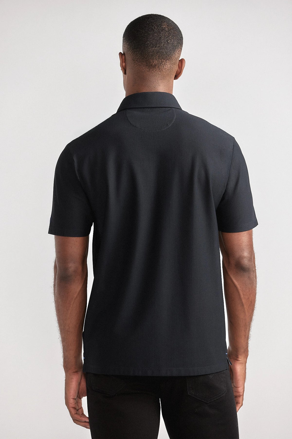 AIR 3 Button Polo Solid // Black, view 3 of 7