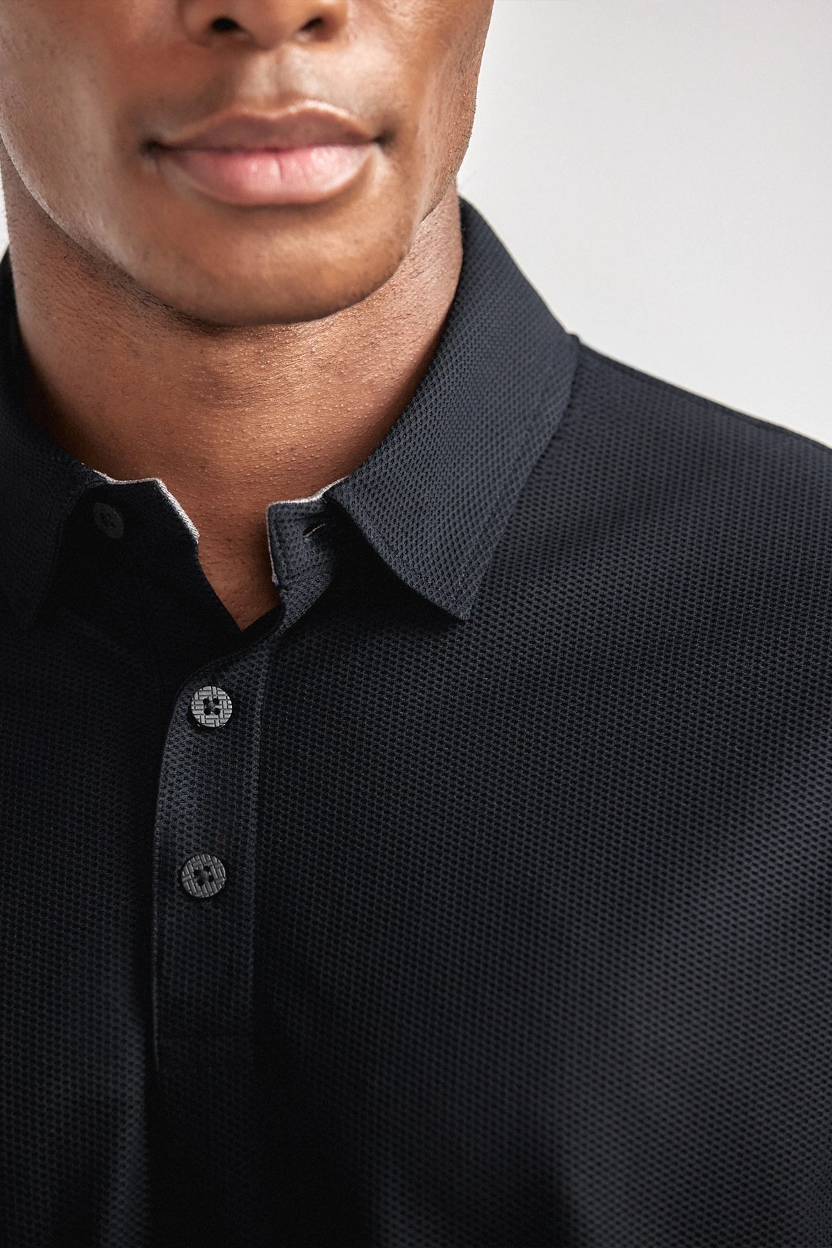 AIR 3 Button Polo Solid // Black