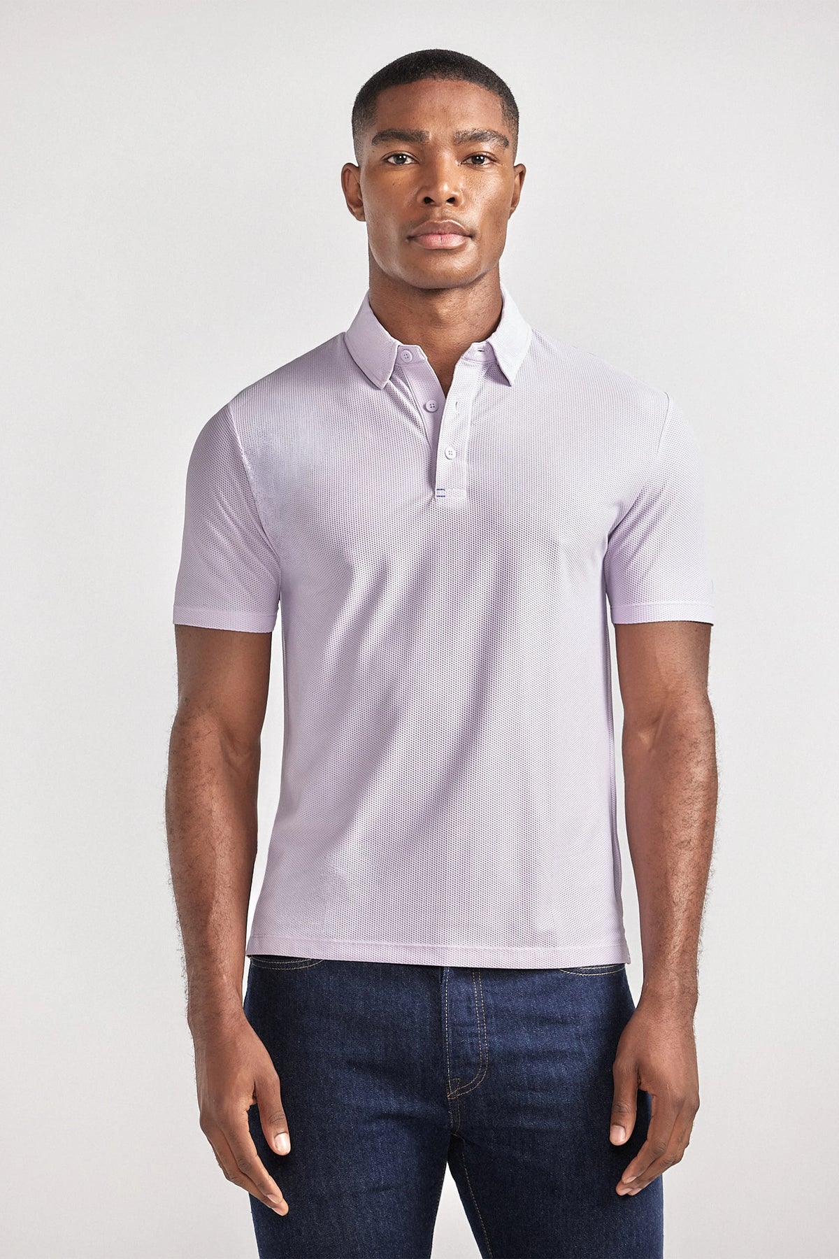 AIR 3 Button Polo Solid // Lilac