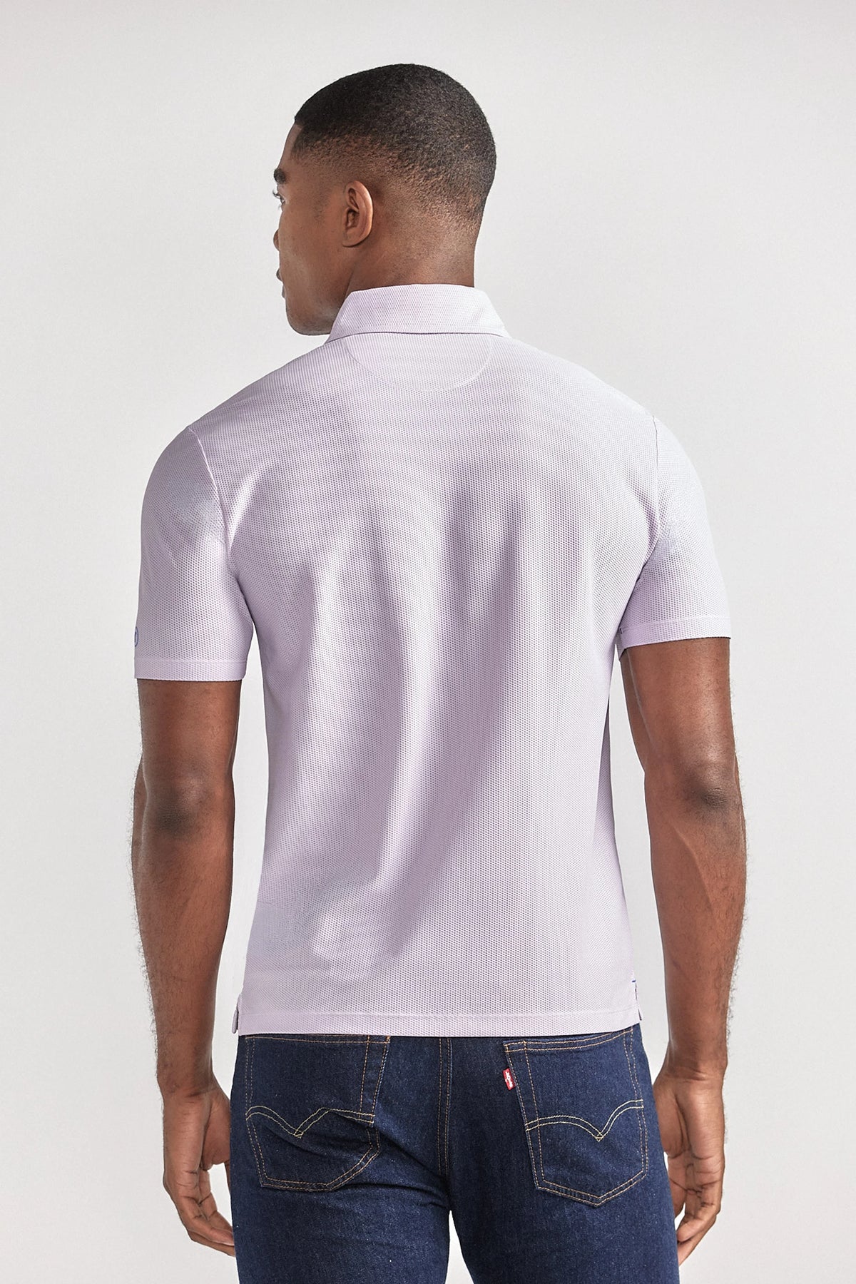 AIR 3 Button Polo Solid // Lilac, image 5 of 6