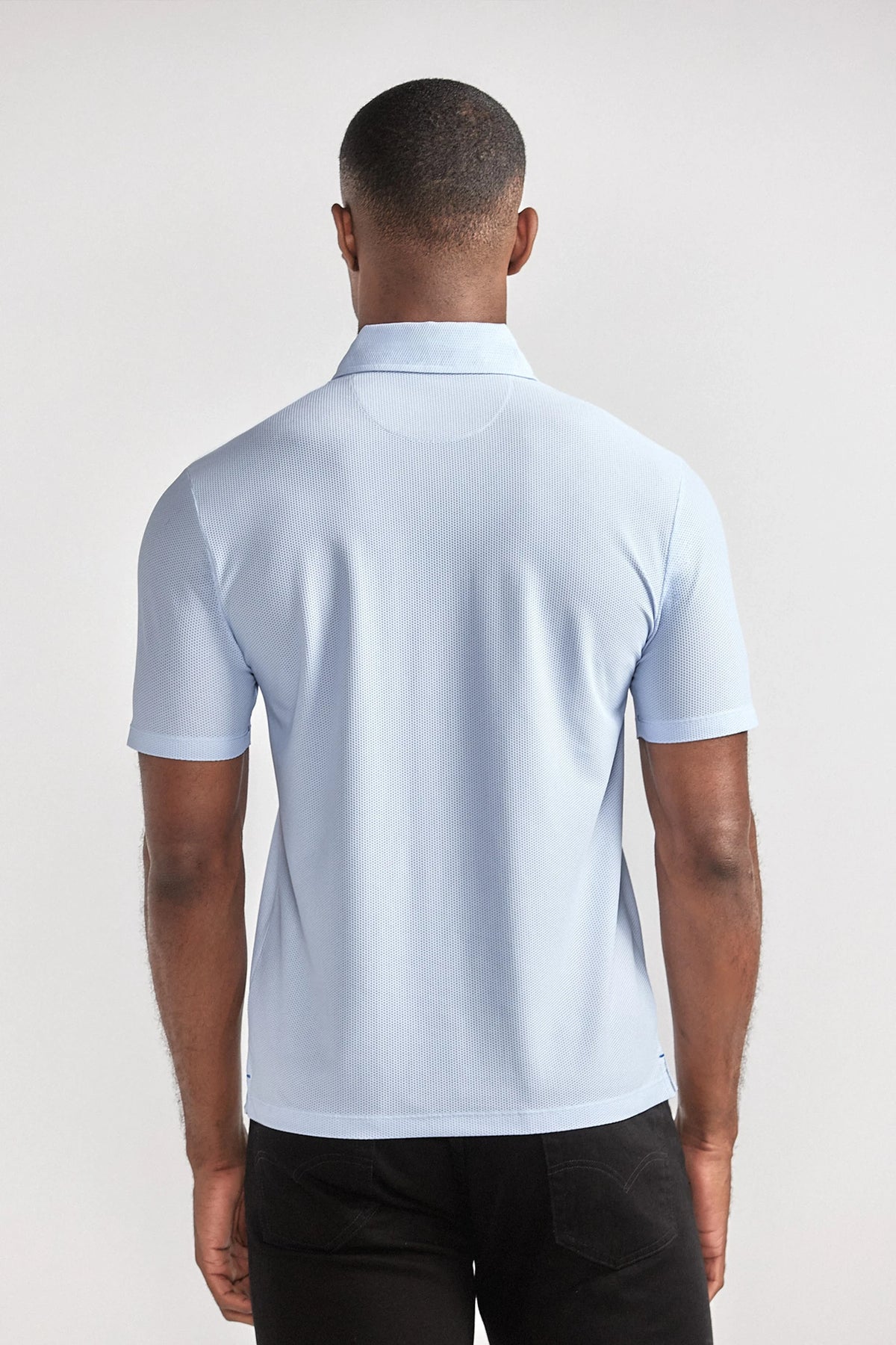 AIR 3 Button Polo Solid // Powder Blue, view 3 of 6