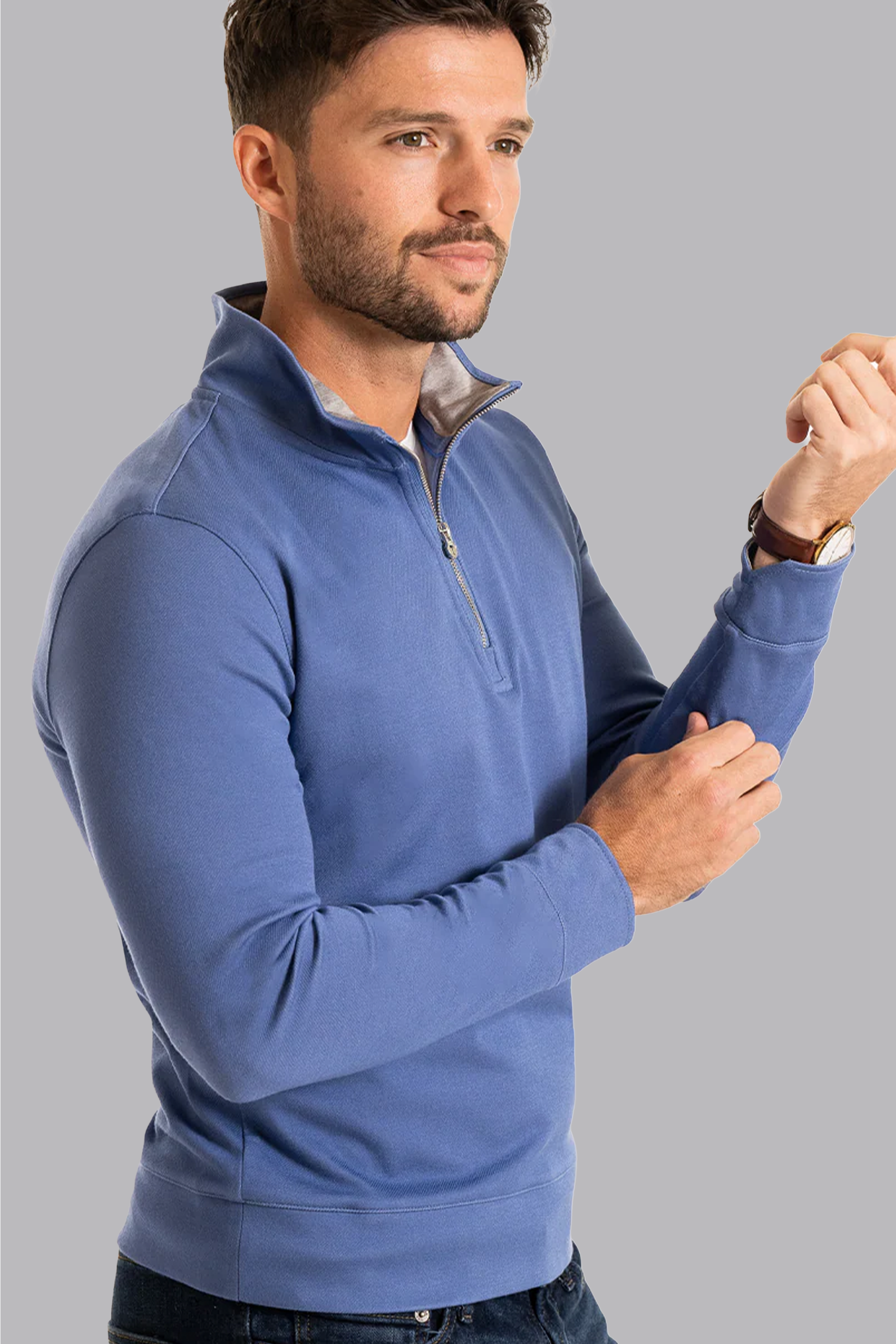 Performance Quarter Zip // Steel Blue