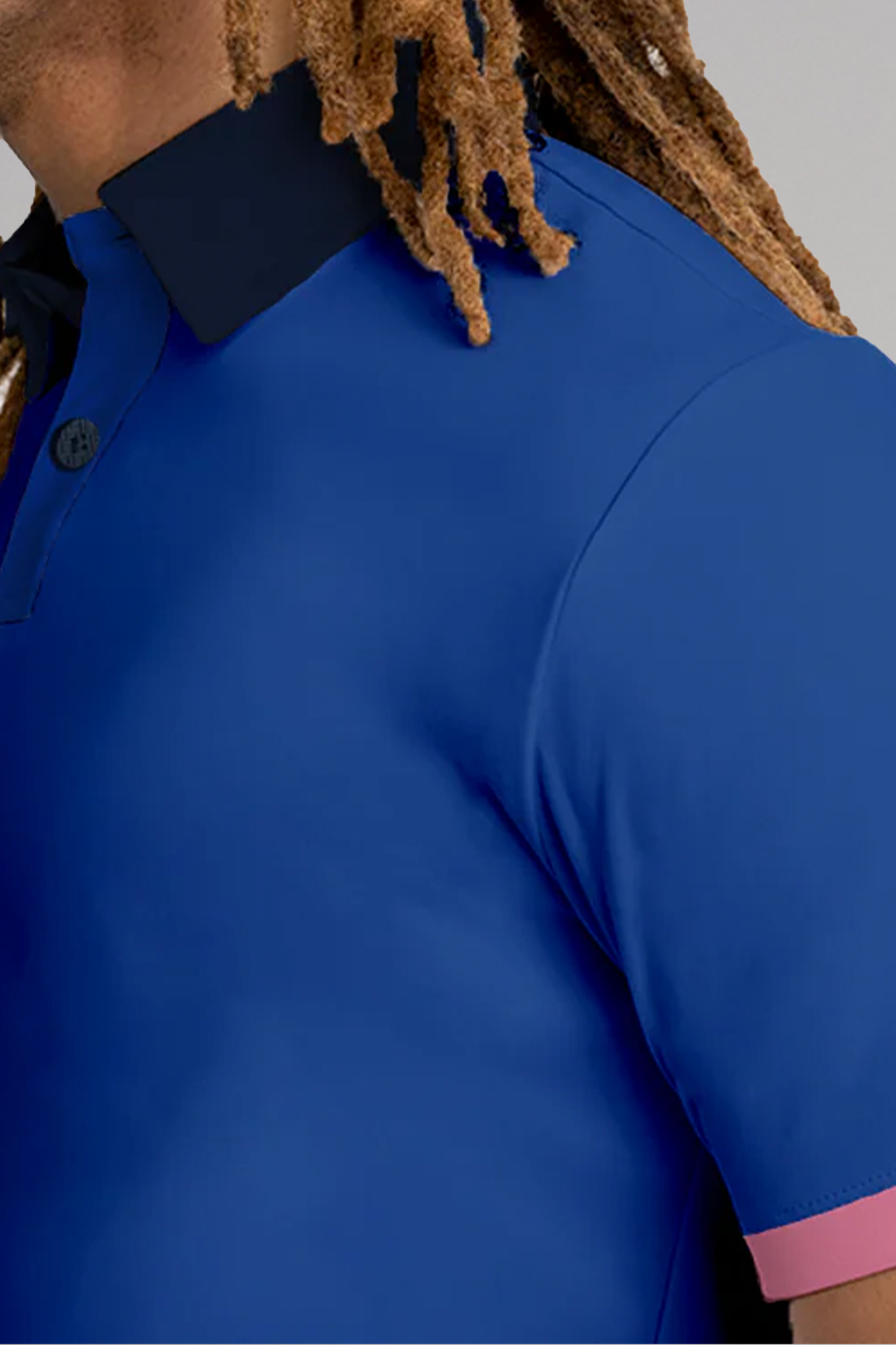Short Sleeve Polo Contrast // Blue Pink