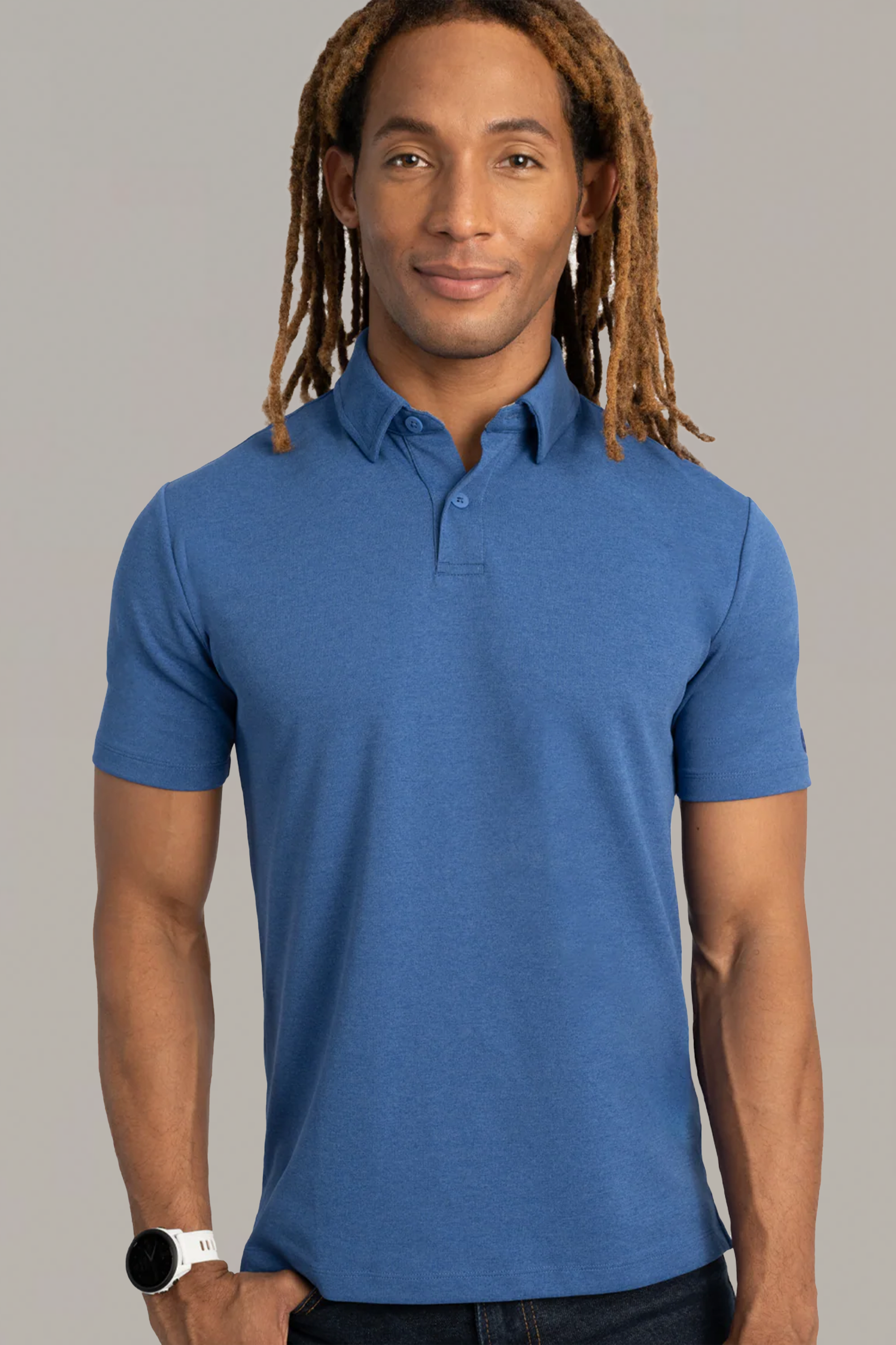 Short Sleeve Polo Solid // Blue