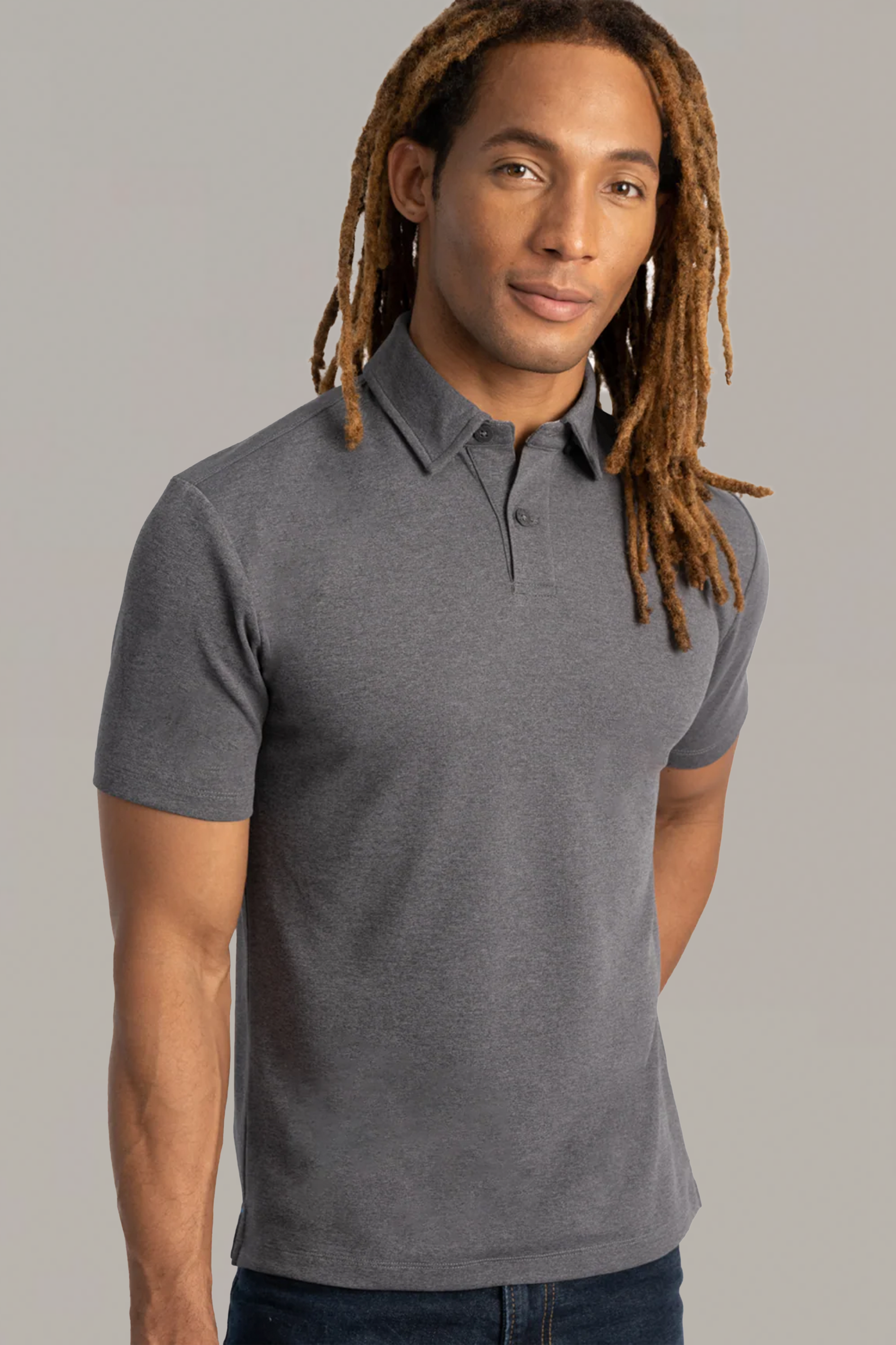 Short Sleeve Polo Solid // Charcoal