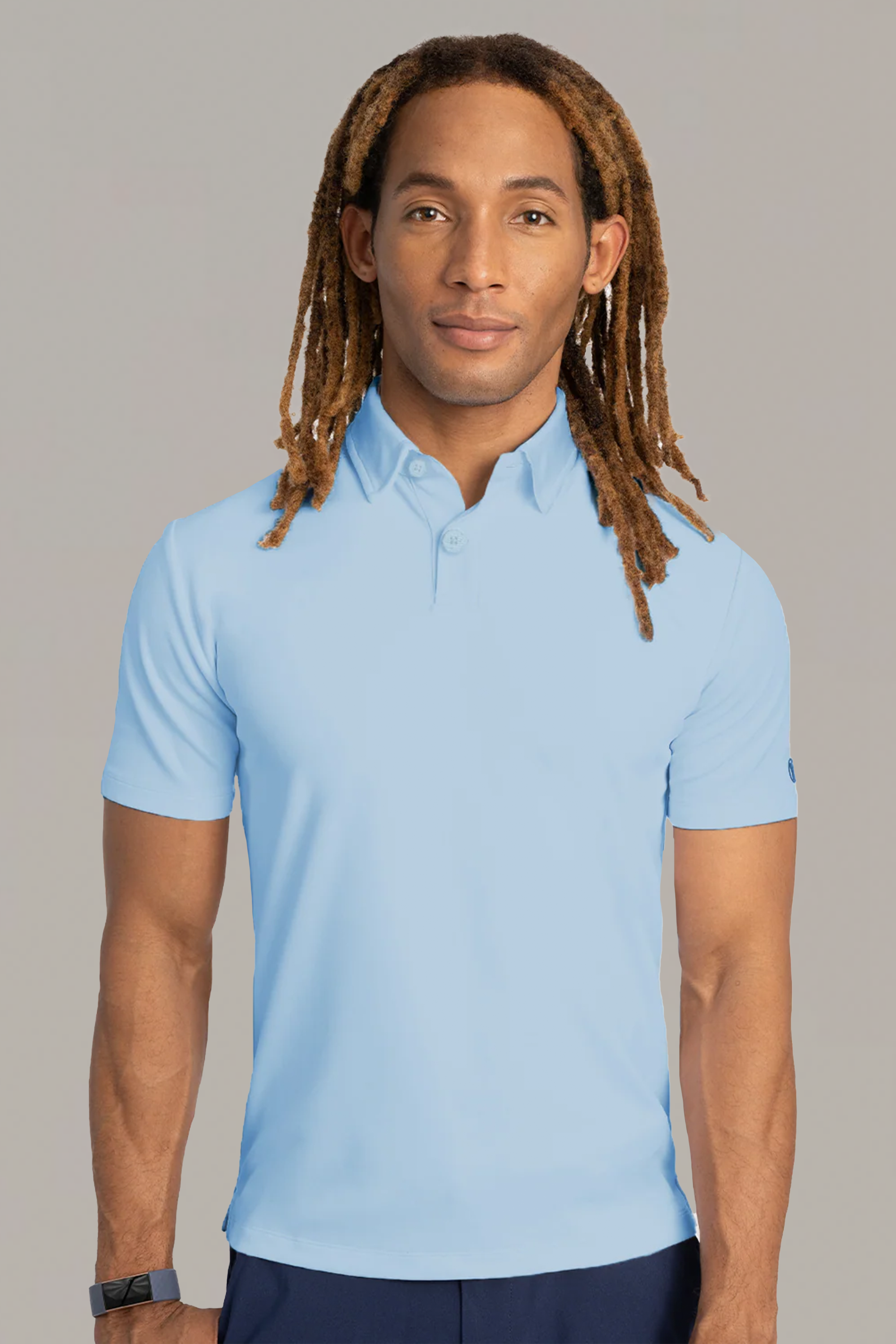 Short Sleeve Polo Solid // Powder Blue