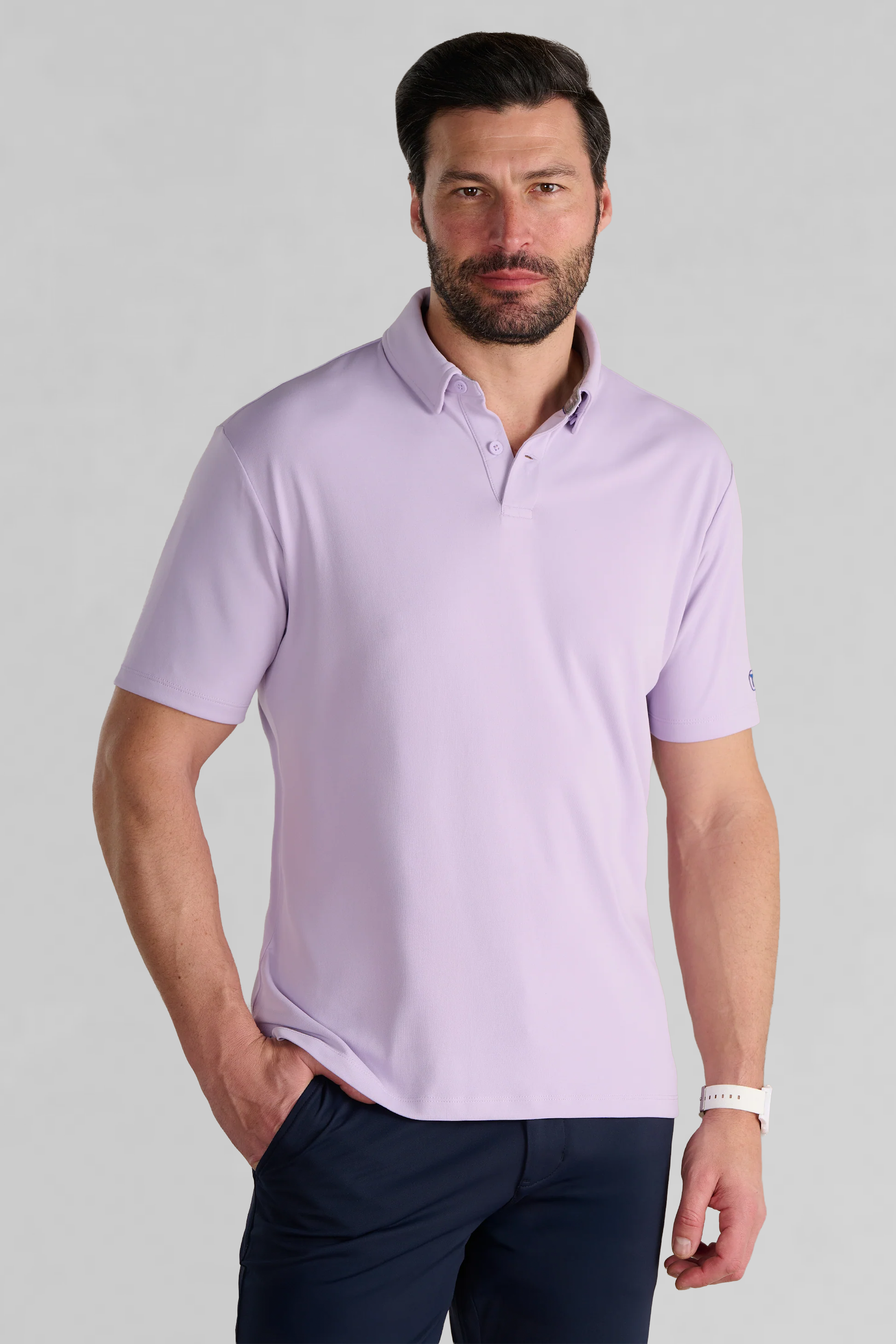Short Sleeve Polo Solid // Lilac