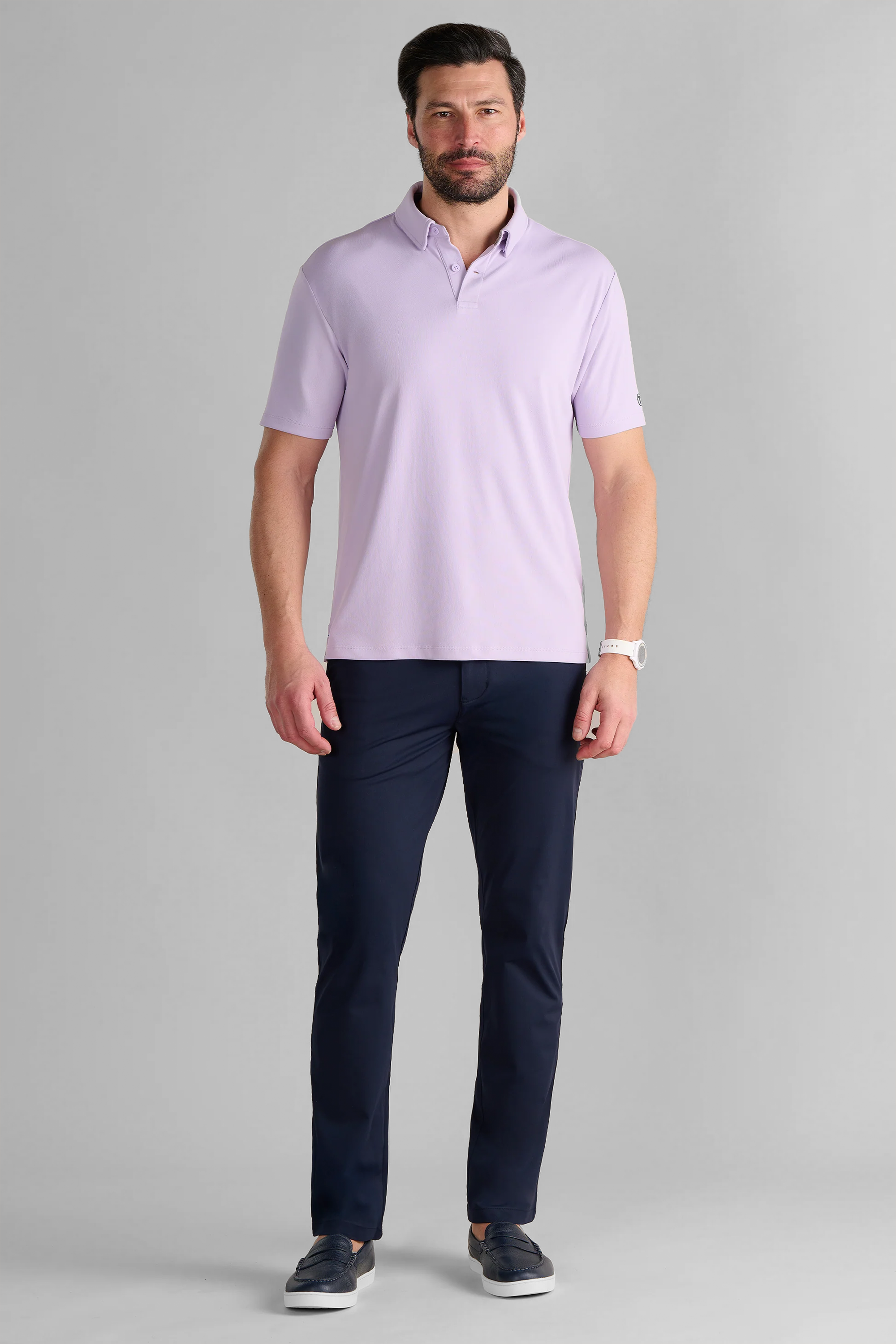 Short Sleeve Polo Solid // Lilac